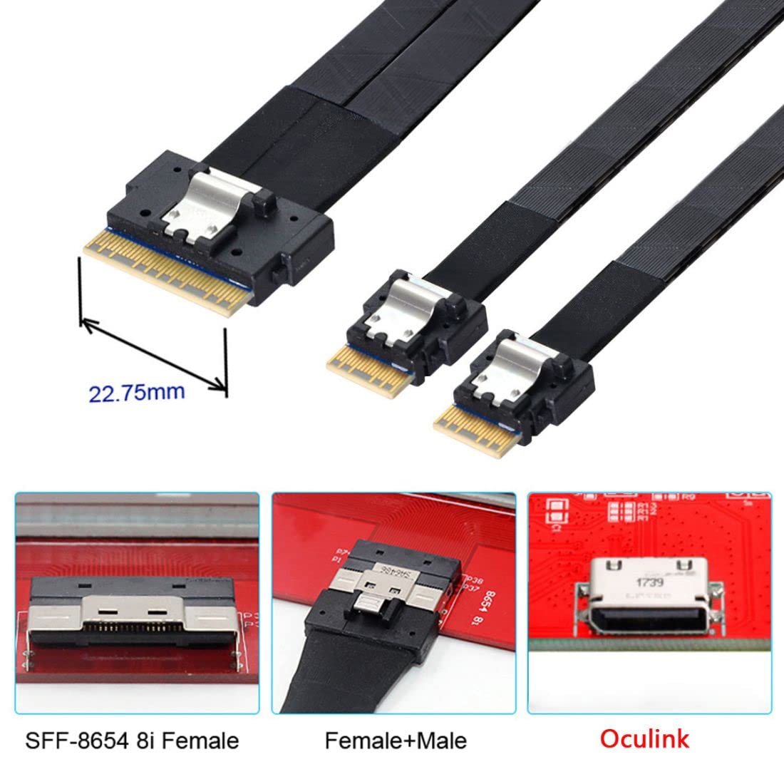 Chenyang Cy Sff 8654 8I 74Pin Male To Dual Sff 8654 4I 38Pin Male Pci E Ultraport Slimline Sas Slim 4.0 Cable 40Cm Pci Express