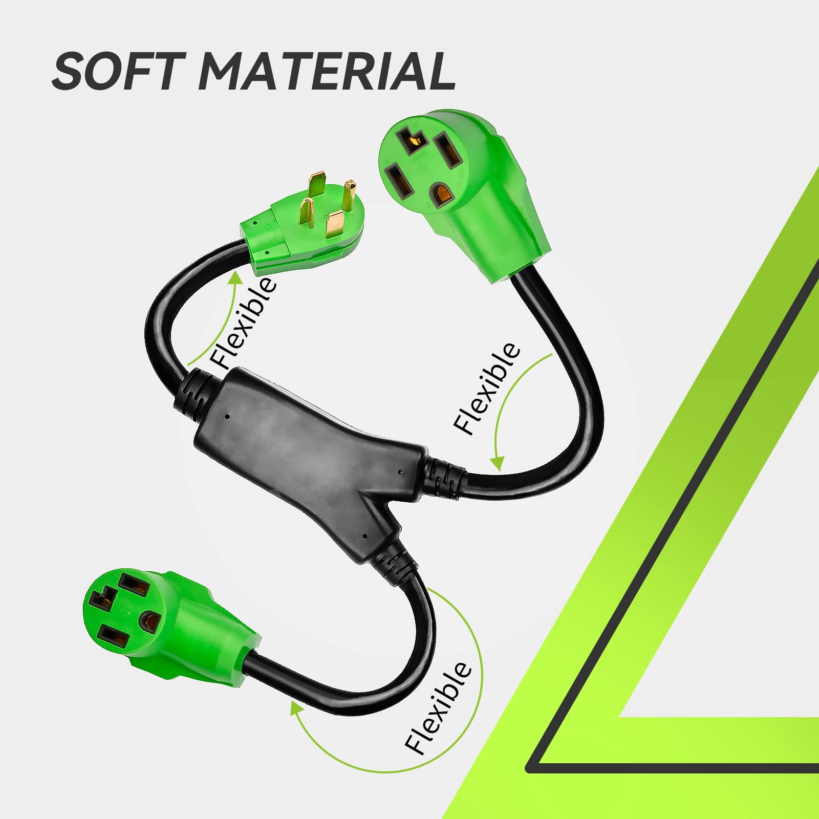 Rvmate 4 Prong Dryer Splitter 30 Amp, Nema 14 30P To (2)14 30R Y Receptacle 26.5 Inch, Waterproof Pvc Jacket Built To Last