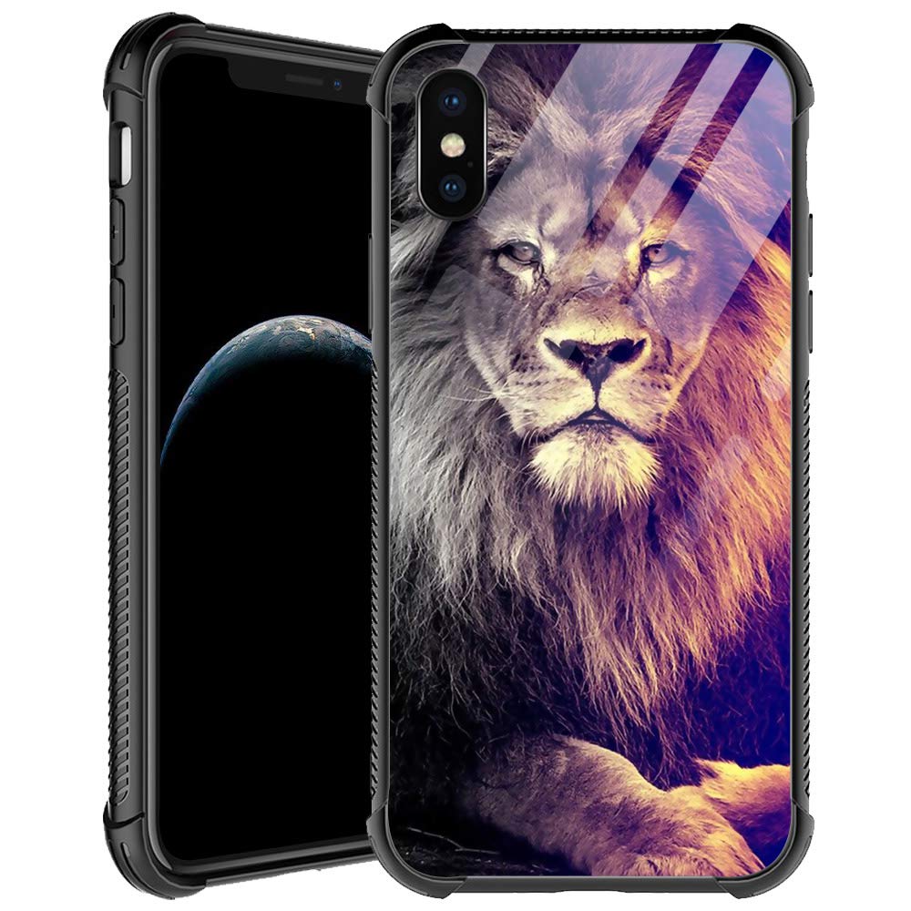 Iphone Xs Max Case,Lion Gaze Iphone Xs Max Cases For Men Boys,Shockproof Anti Scratch Soft Tpu Pattern Design Case For Apple Iph