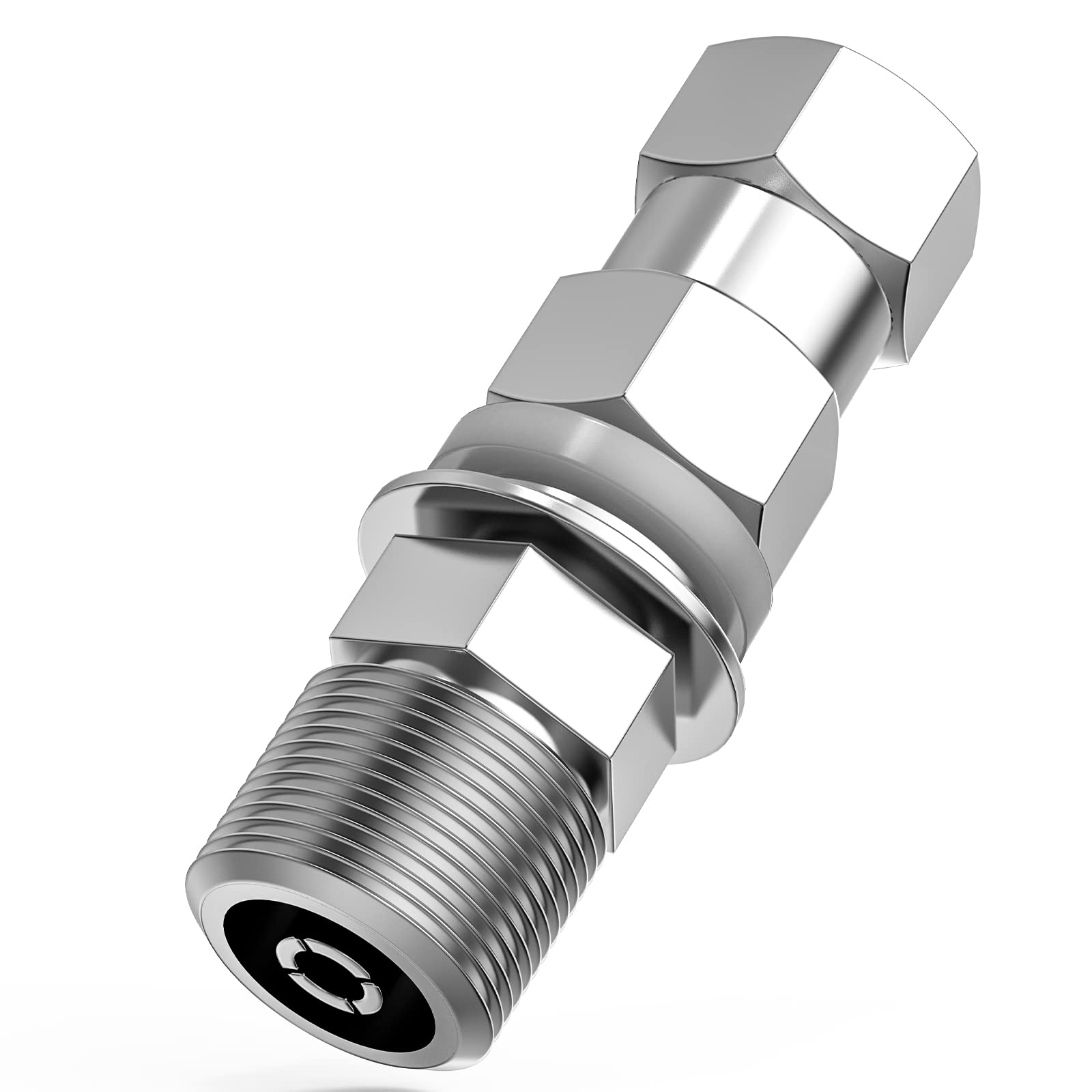 Heavy Duty Cb Antenna Stud Mount Adapter Copper Nickel Plated With So 239 Connector For Mounting 3/8 X 24 Threads Cb Ham Radio A