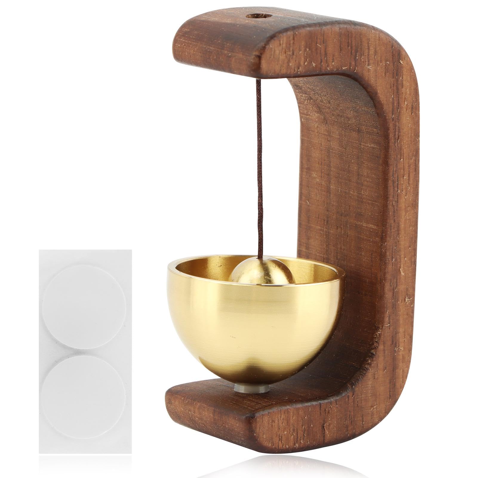 C Shape Magnetic Hanging Door Bell, Loud Sound Wooden Zen Grip Doorbell Chime, Hanging Wood Shop Keeper Bells For Business Door