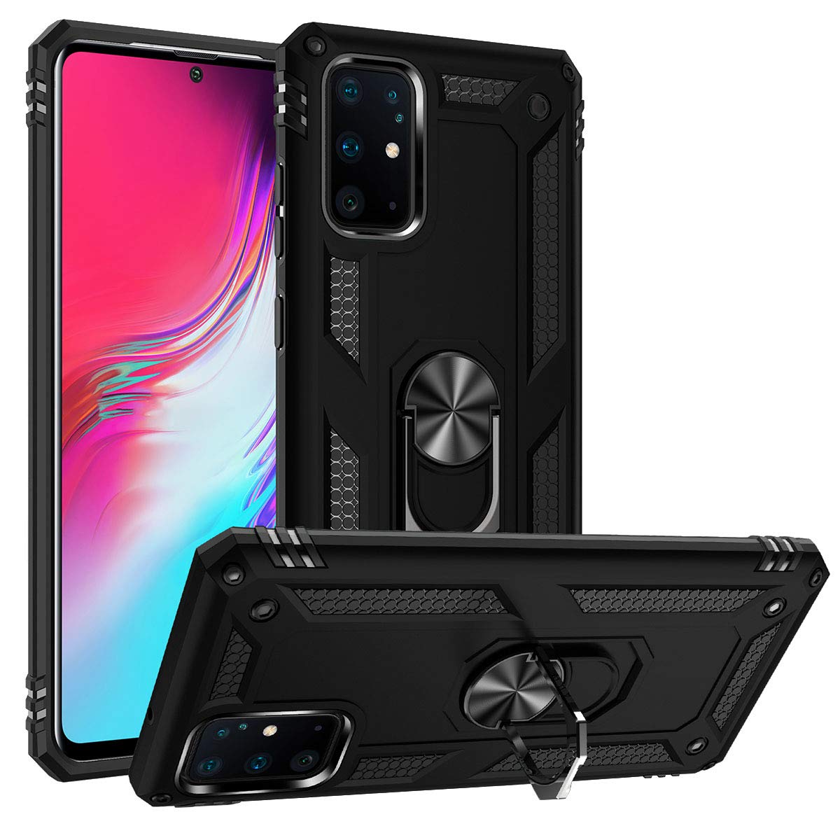 Addit S20+ Case,S20 Plus Case, Military Grade Protective Samsung S20 Plus Cases Cover With Ring Car Mount Kickstand For Samsung
