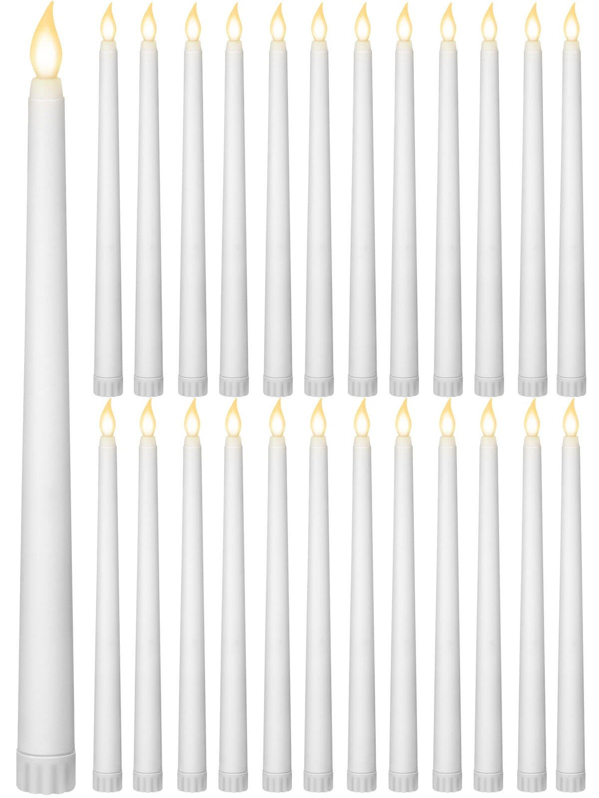 Treela 24 Pcs Flameless Taper Candles Bulk Led Tapered Battery Operated Candles For Easter Valentine'S Day Birthday Wedding Part