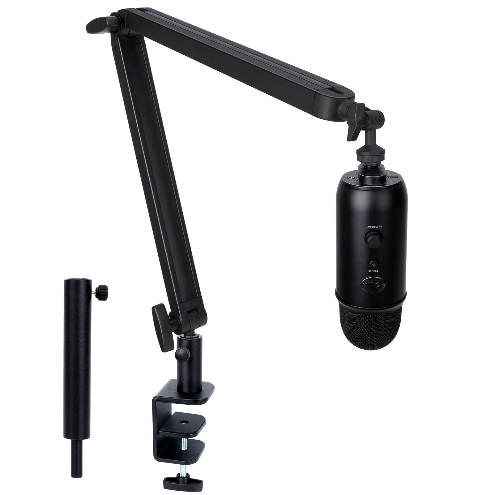 Blue Yeti Boom Arm With Extension Tube   Mic Boom Arm Compatible With Blue Yeti, Adjustable Boom Height Microphone Stand Mic Arm
