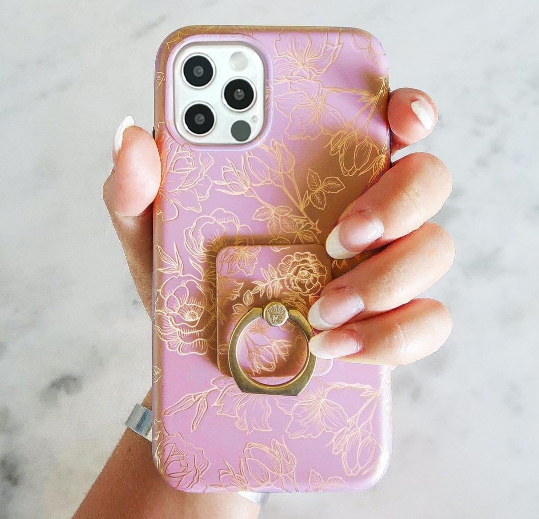 Velvet Caviar For Iphone 16 Case Flowers Floral [8Ft Drop Tested] Compatible With Magsafe (Purple, Rose Gold)