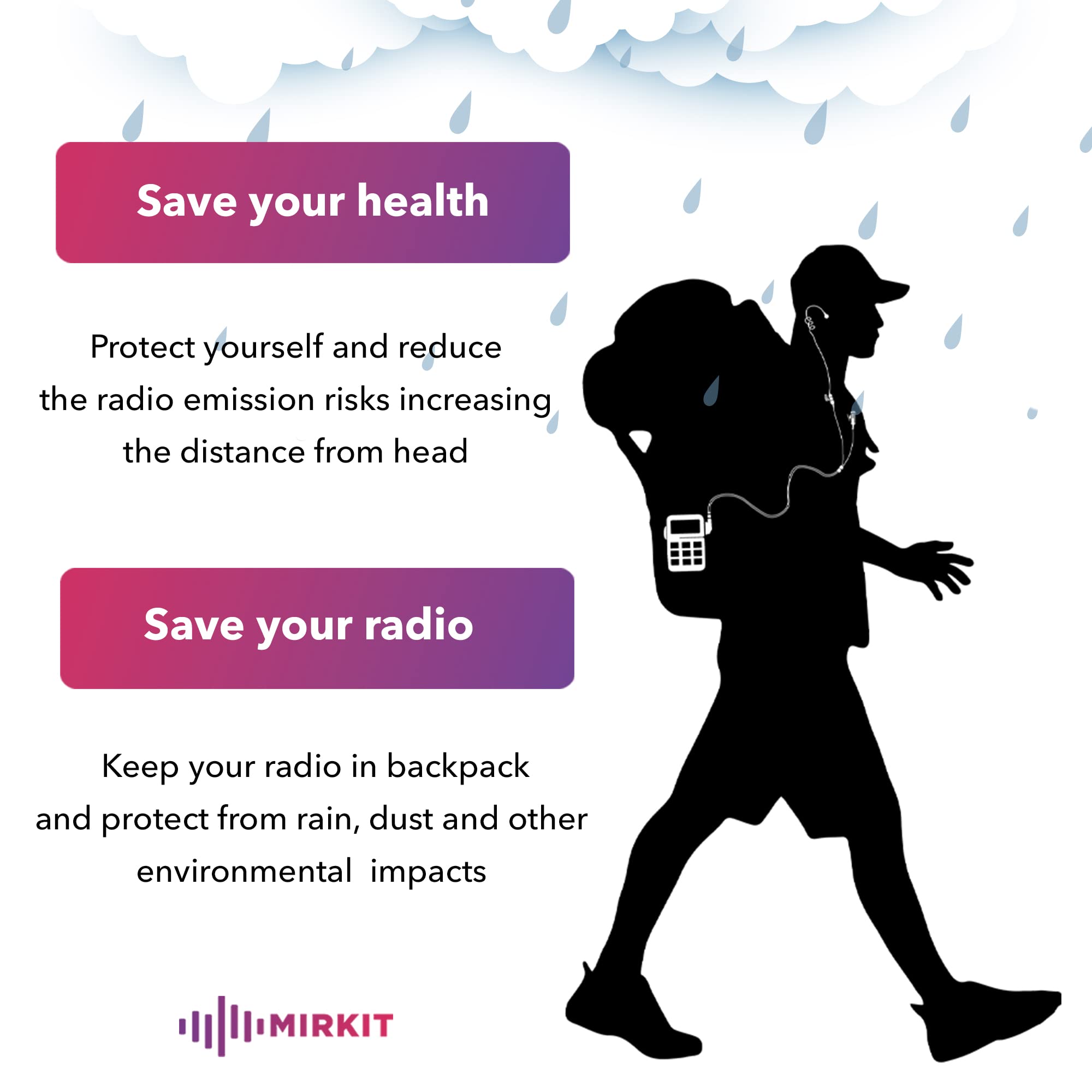 Mirkit Heavy Duty Walkie Talkie Earpiece With Mic Compatible With Motorola Radio M2Pin Cls1110 Cp110 Cp200 Rmu2040 Acoustic Tube Earpiece With Push To Talk Microphone & Lanyard Ham Radio Operator