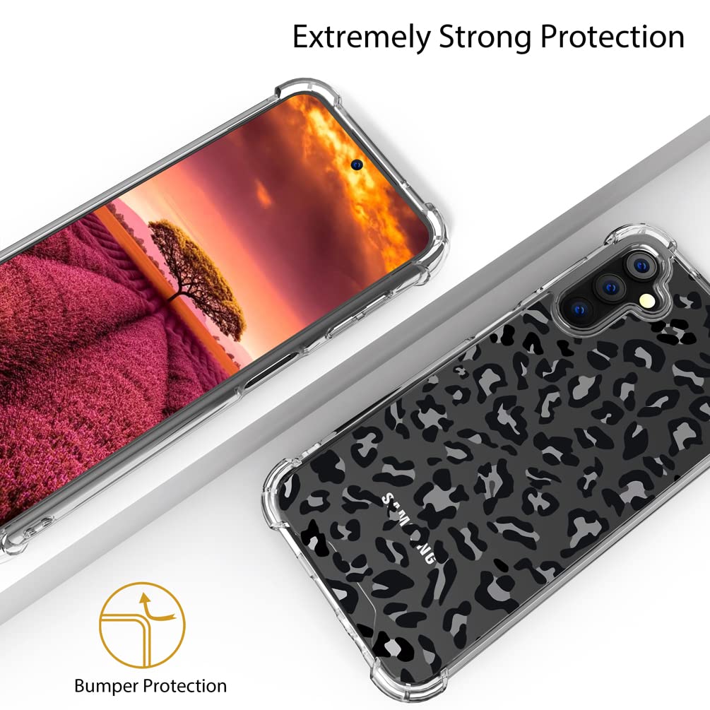 Topgraph Case Leopard Cheetah Cute Clear For Women Girly Designer Girls For Galaxy S23+ Plus, Cute Transparent Phone Case Leopar