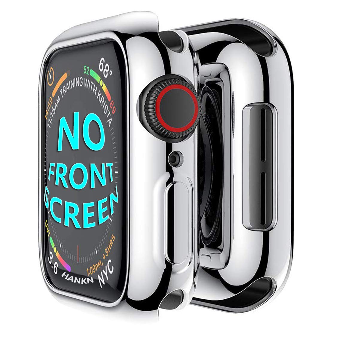 HANKN Case Compatible with Apple Watch Series 9 8 7 45mm /Series 4 5 6 SE 44mm, Soft TPU Plated Shockproof Iwatch Shell Cover Bu