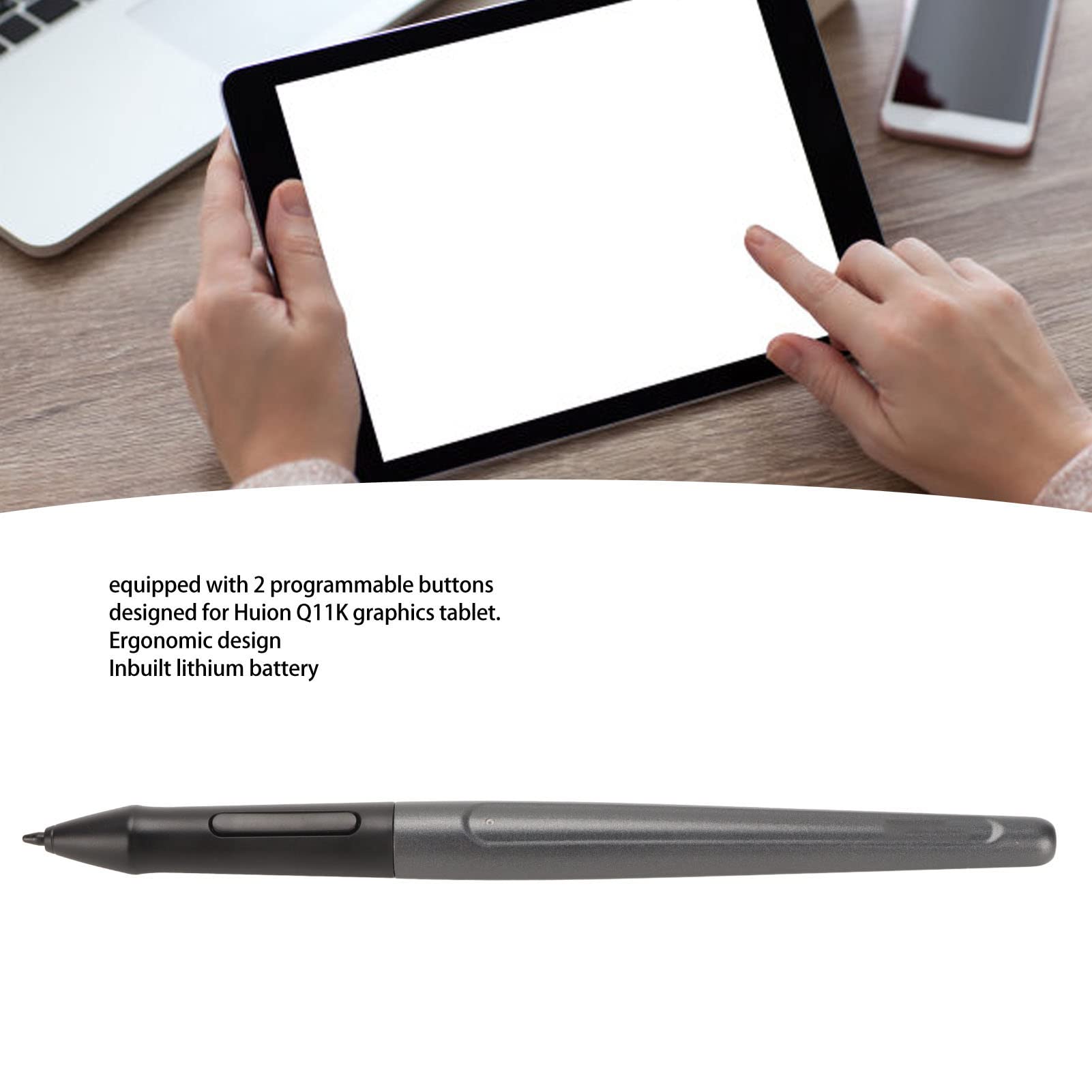 Pf150 Pen For Q11K, Graphics Tablet Pen Pf150 Pen With 2 Programmable Keys For Huion Q11K Graphics Tablet