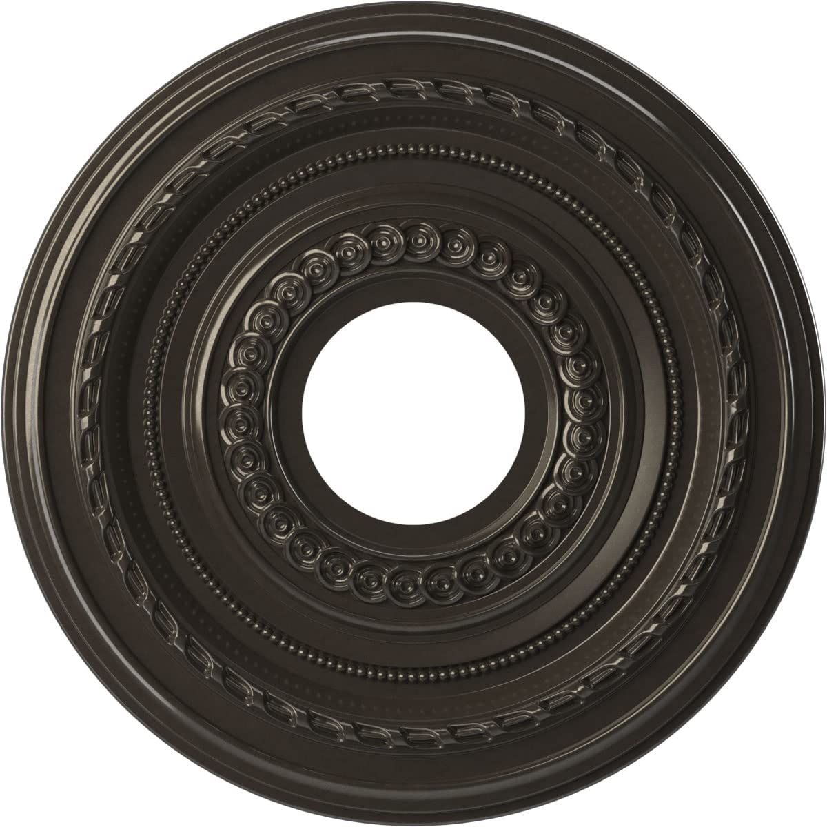 Ekena Millwork CMP13COCCH Cole Thermoformed PVC Ceiling Medallion (Fits Canopies up to 4 1/4), 13OD x 3 1/2ID x 3/4P, Metallic C