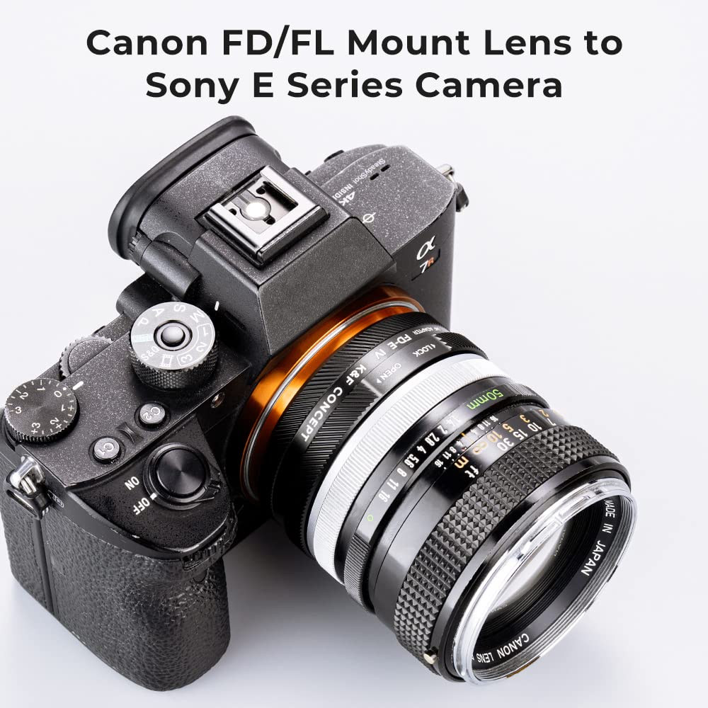 K&F Concept Lens Mount Adapter Fd Nex Iv Manual Focus Compatible With Canon Fd & Fl 35Mm Lens And Sony E Mount Camera Body