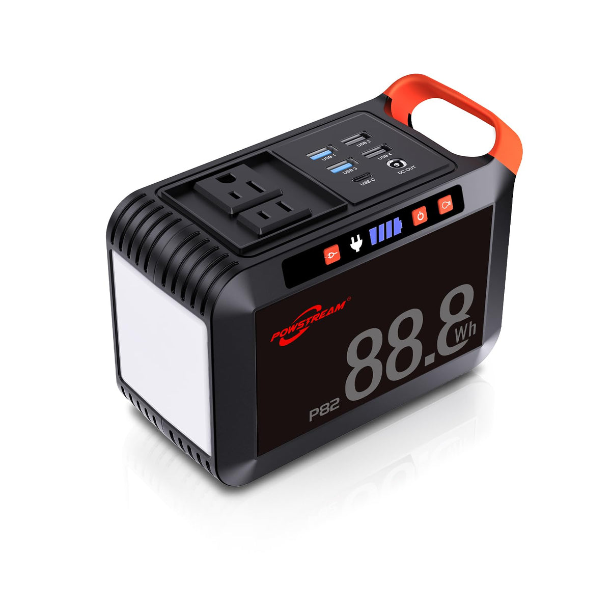 Powstream Portable Power Station 88Wh Camping Generators, 80W Lithium Ion Battery Pack Power Bank With 2 Ac Outlet, Dc, 4 Usb Po