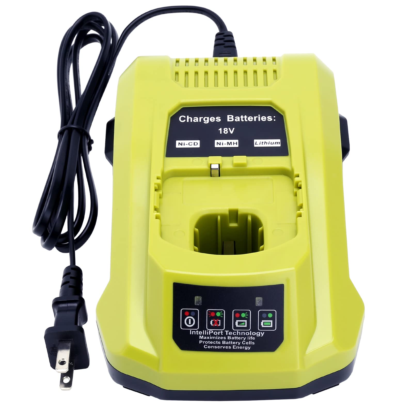 Biswaye P117 Compatible With Ryobi 18V Charger, Compatible With Ryobi 12V 18V One+ Lithium Nicad Nimh Battery P102 P108 P189 P19