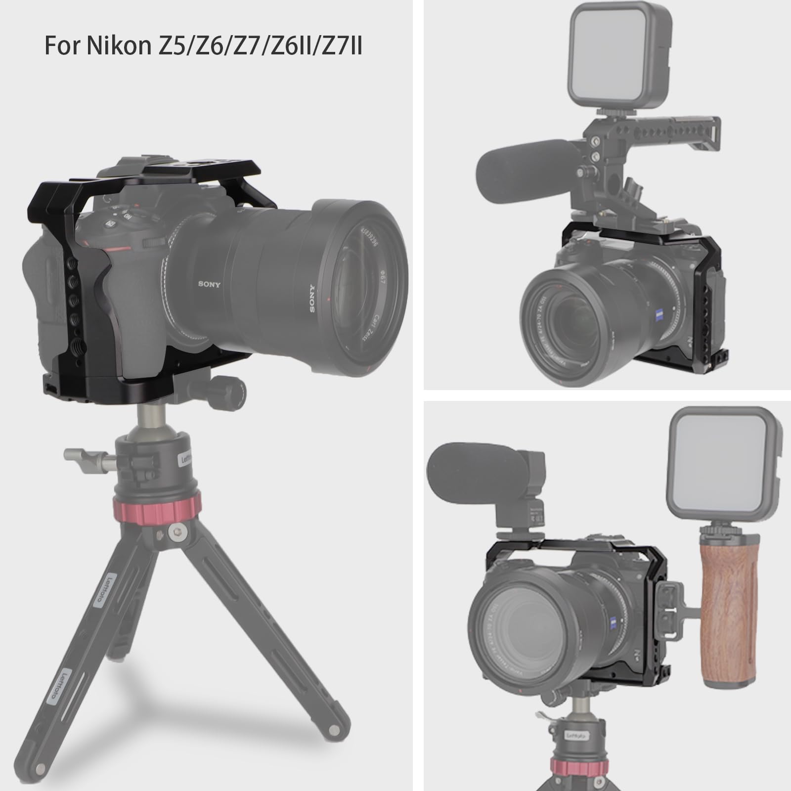 Camera Full Cage For Nikon Z6Ii Z7Ii Z6 Z7 Z6Ii Z7Ii Mirrorless,Extension Mount Microphone Fill Light Bracket Filming Accessorie