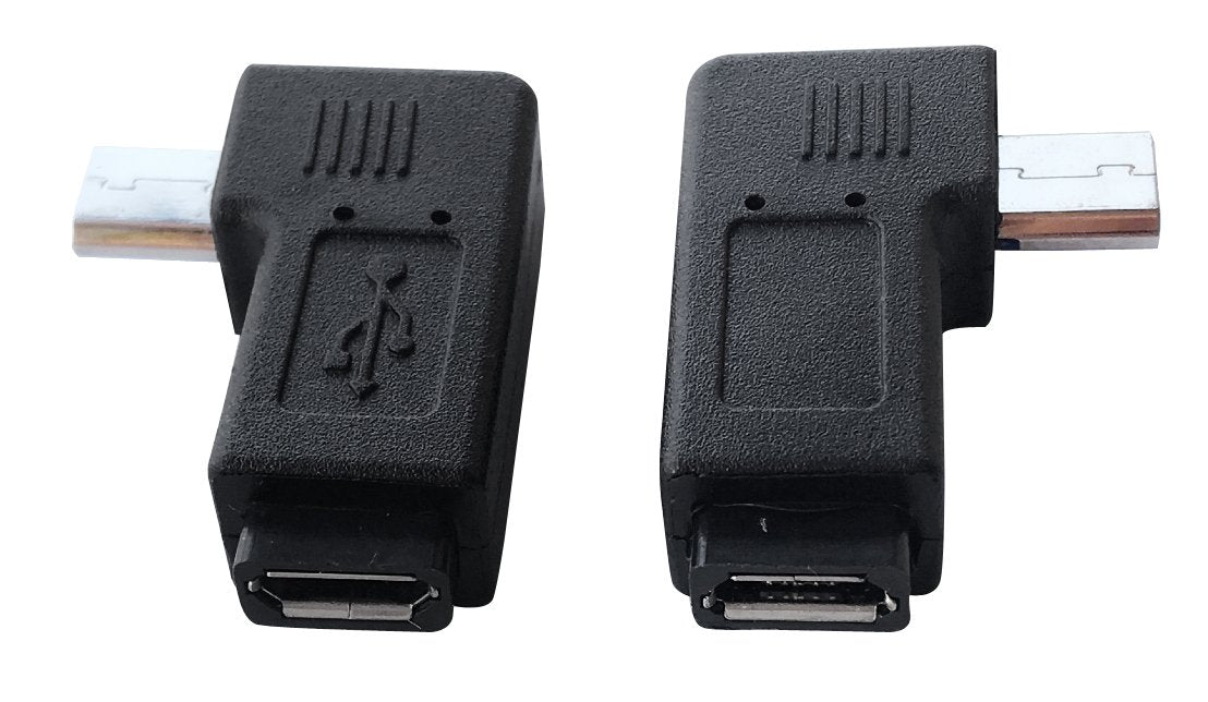Posdou 1 Pair Right Left 90 Degree Angle Micro Usb Male To Micro Usb Female Adapter