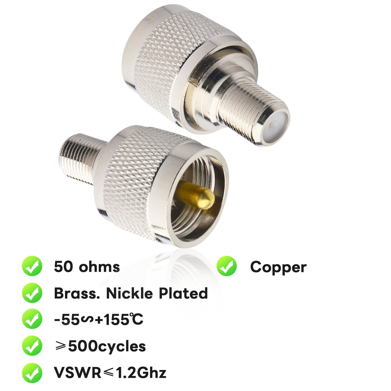 Boobrie Pl259 Adapter Uhf To F Type Antenna Adapter F Female To Uhf Male Coaxial Connector Rf Coax Adapter For Tv Antenna Wirele