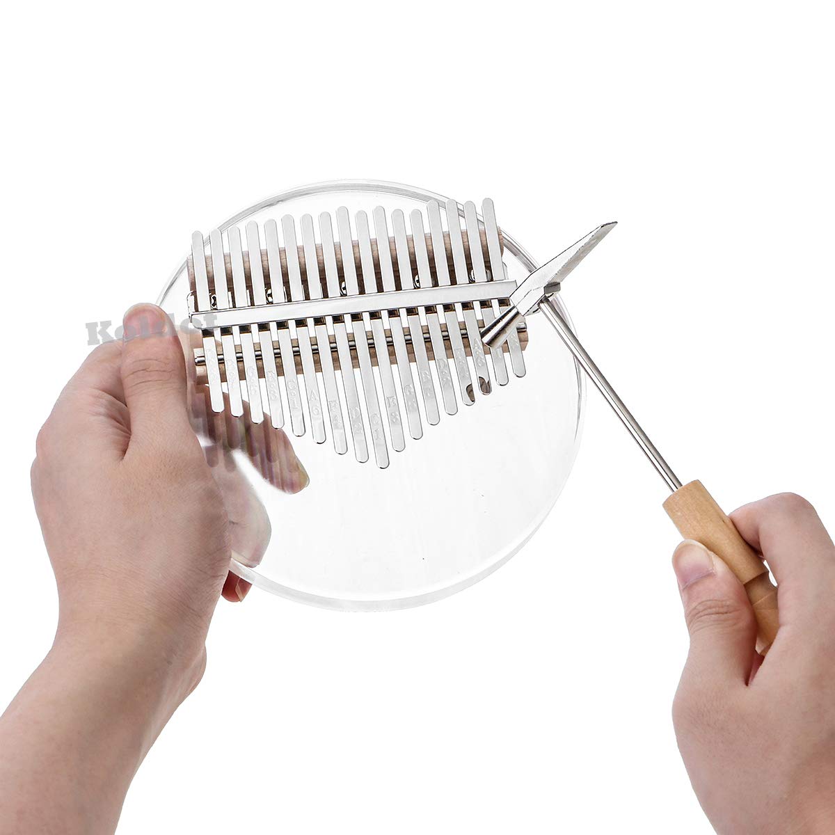 Koldot Kalimba Thumb Piano 17 Key Solid Finger Piano Clear Body Cute Crystal Acrylic Kalimba With Hard Case Gifts With Tuning Ha