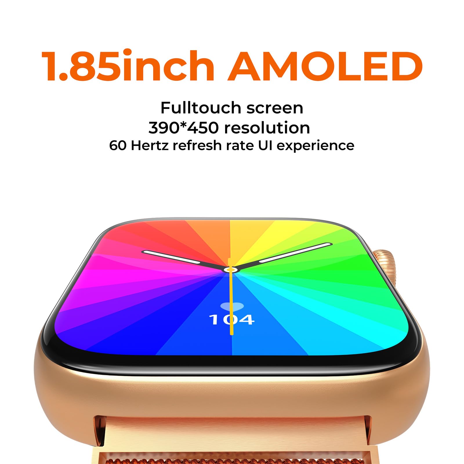 Middow Smart Watches For Women Men, 1.85 Inches Amoled Screen (Answer/Make Calls), Heart Rate/Sleep Monitor, Fitness Tracker Wat