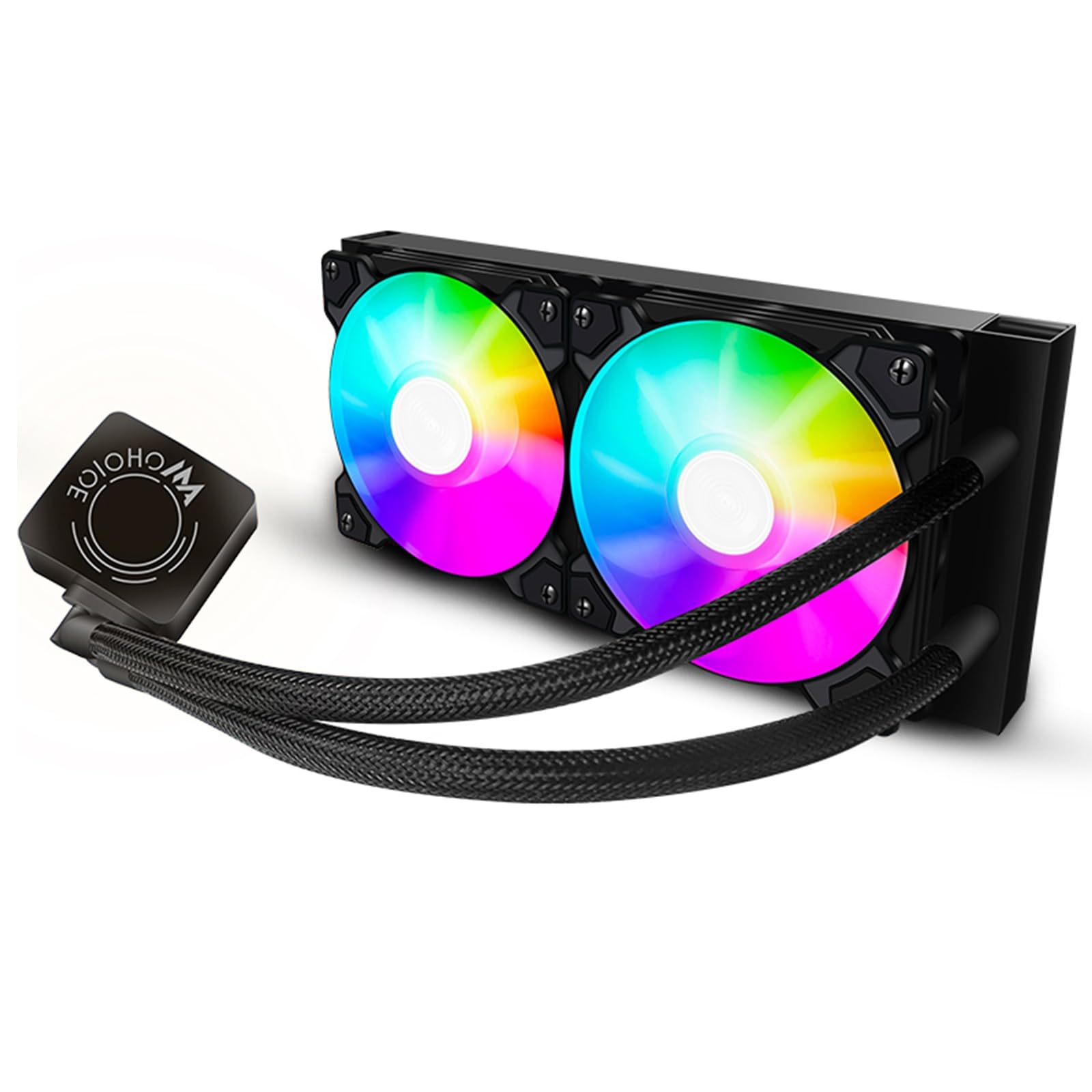 Cpu Liquid Cooler Cpu Water Cooler 240Mm Aio Cpu Cooler Liquid Cpu Cooling, Compatible With Amd Intel Lga Rgb   Black