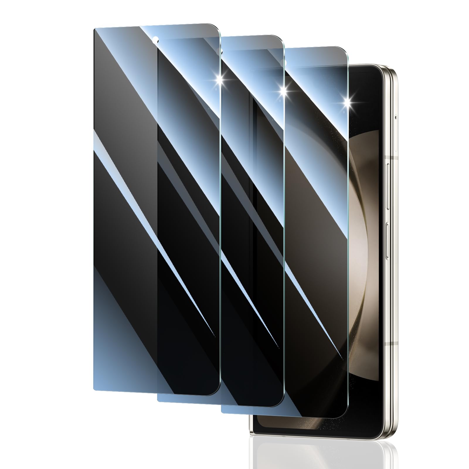 Fynorao Privacy Screen Protector for Samsung Galaxy Z Fold4 / Fold5, Anti-Spy Tempered Glass, 9H Hardness Anti-Scratch Double Sh