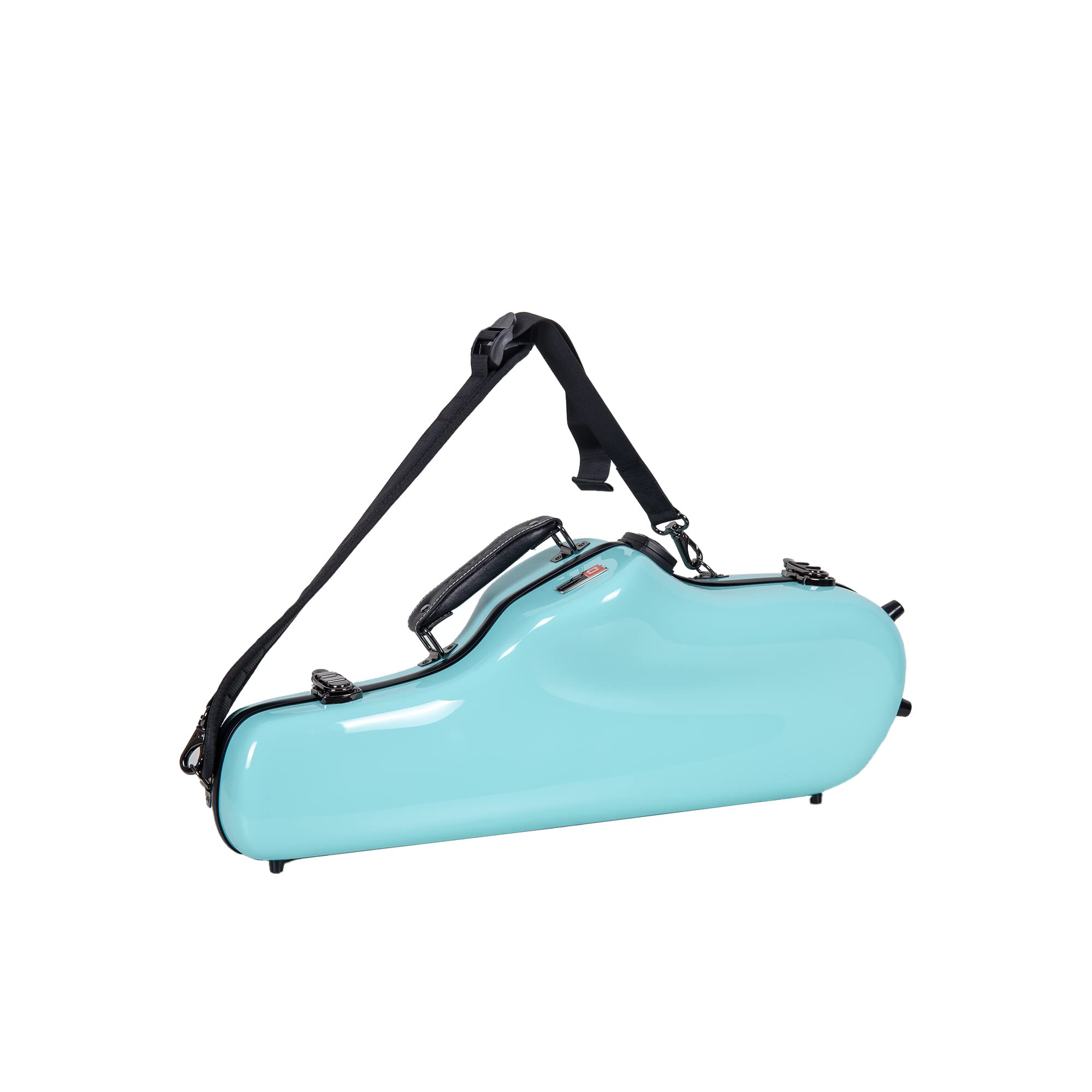 Crossrock Pro Grade Alto Saxophone Case | Mint Blue Finish, Tsa Lock, Elite Protection, Detachable Straps, Accessory Pocket For