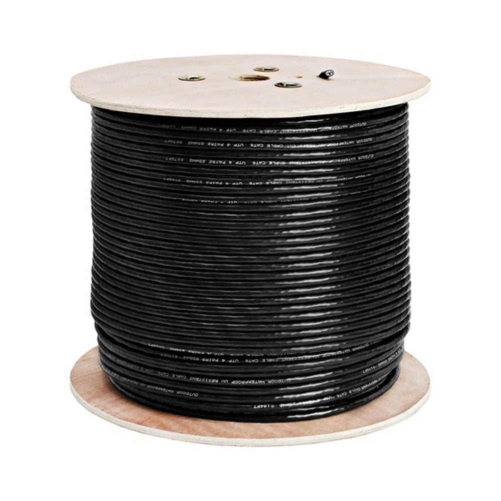 Cmple Outdoor Cat6 Bulk 23Awg Ethernet Lan Network Cable   W 1000Ft Black