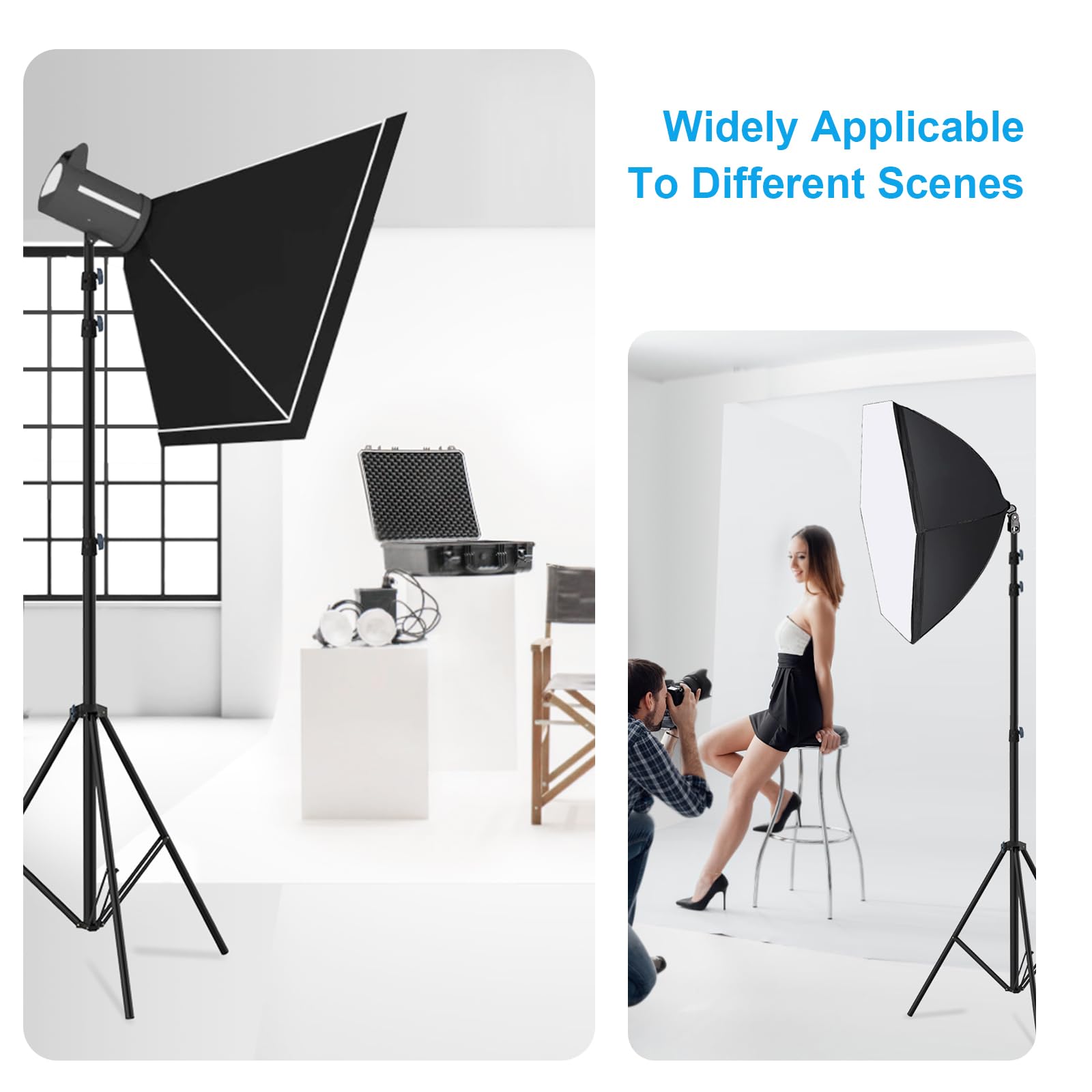 Geordgy 20' Heavy Duty Tripod Stand, 240''/20Ft/600Cm Air Cushioned Super Tall Tripod Telescoping Tripod Sky High Light Stand Fo