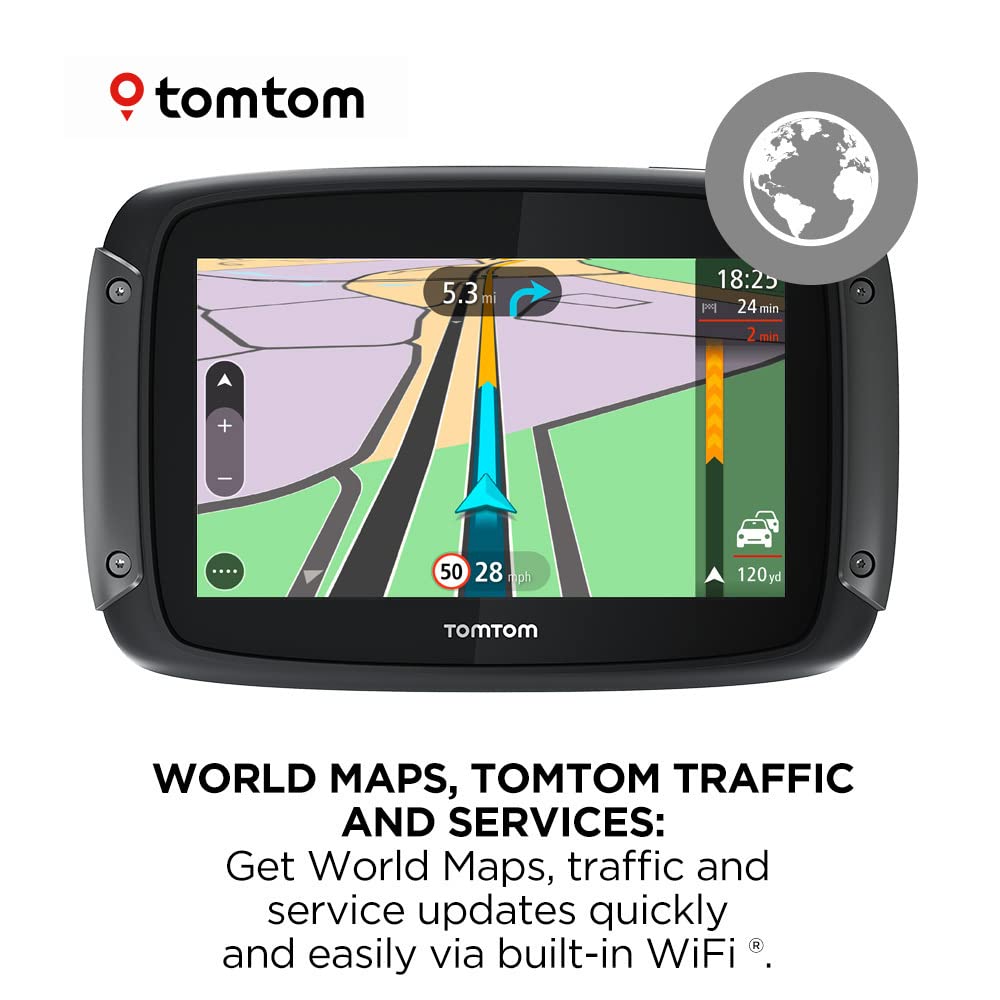 Tomtom Rider 550 Motorcycle Gps Navigation Device, 4.3 Inch, With   World   Maps,   Motorcycle Specific Winding   And Hilly Road
