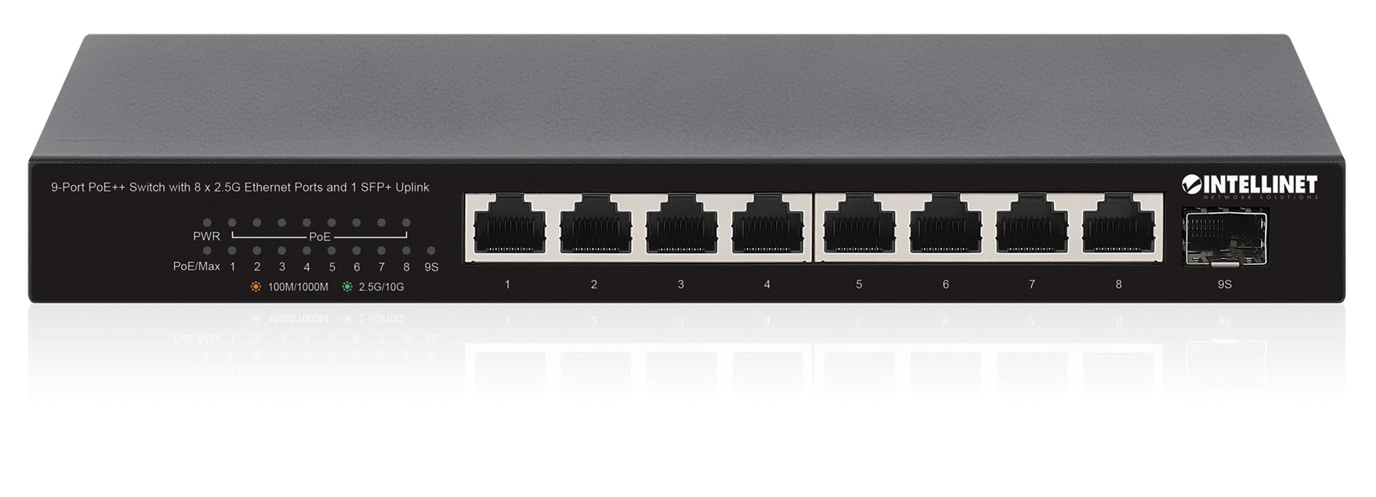 9-Port Poe++ Switch With 8 X 2.5G Ethernet Ports And 1 Sfp+ Uplink