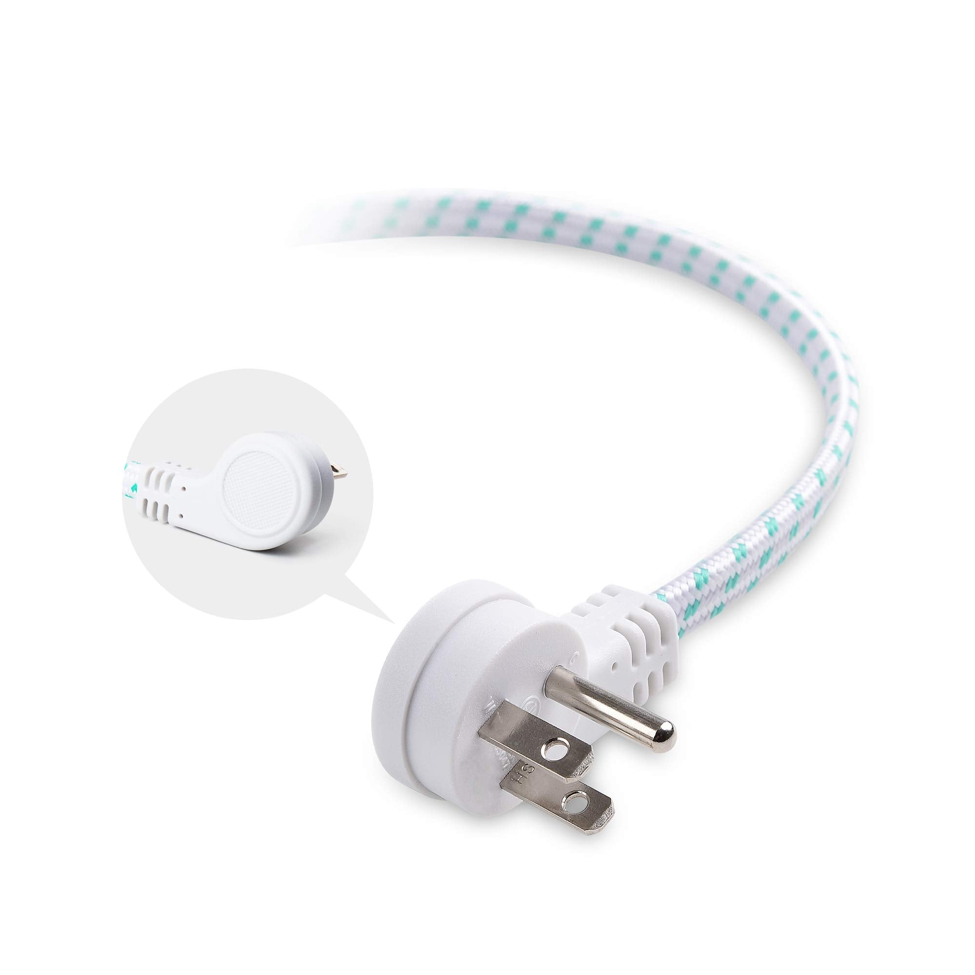 Cable Matters 2 Pack Braided Low Profile Flat Power Cord 10 Ft, 3 Prong (Flat Plug Extension Cord, Under Rug Power Extension Cor