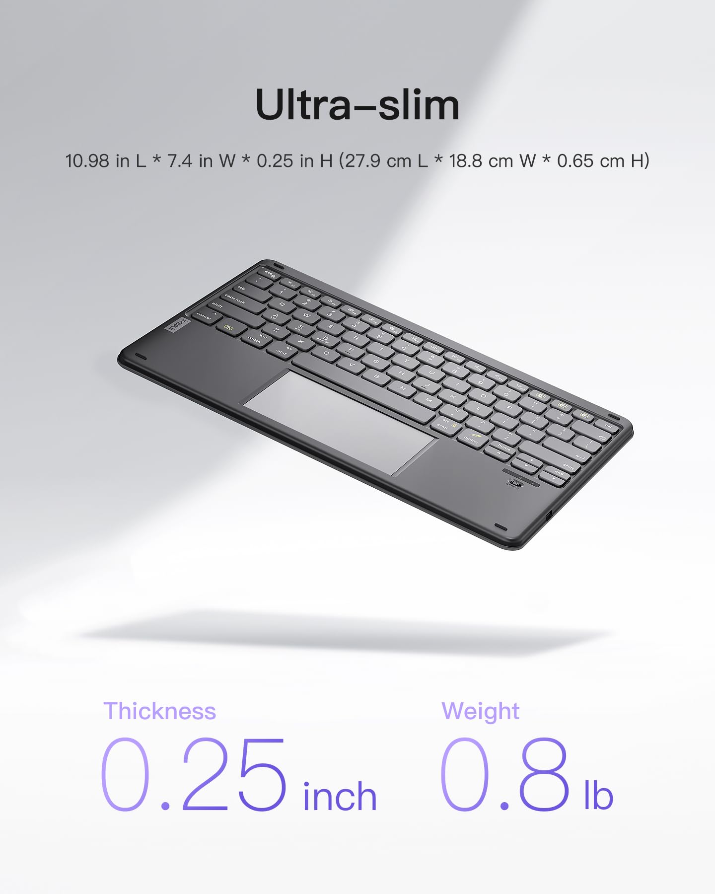 Inateck Bluetooth Keyboard With Touchpad, Ultra-Light&Silm Tablet Keyboard Wireless, Compatible With Windows, Ipados, Android, A