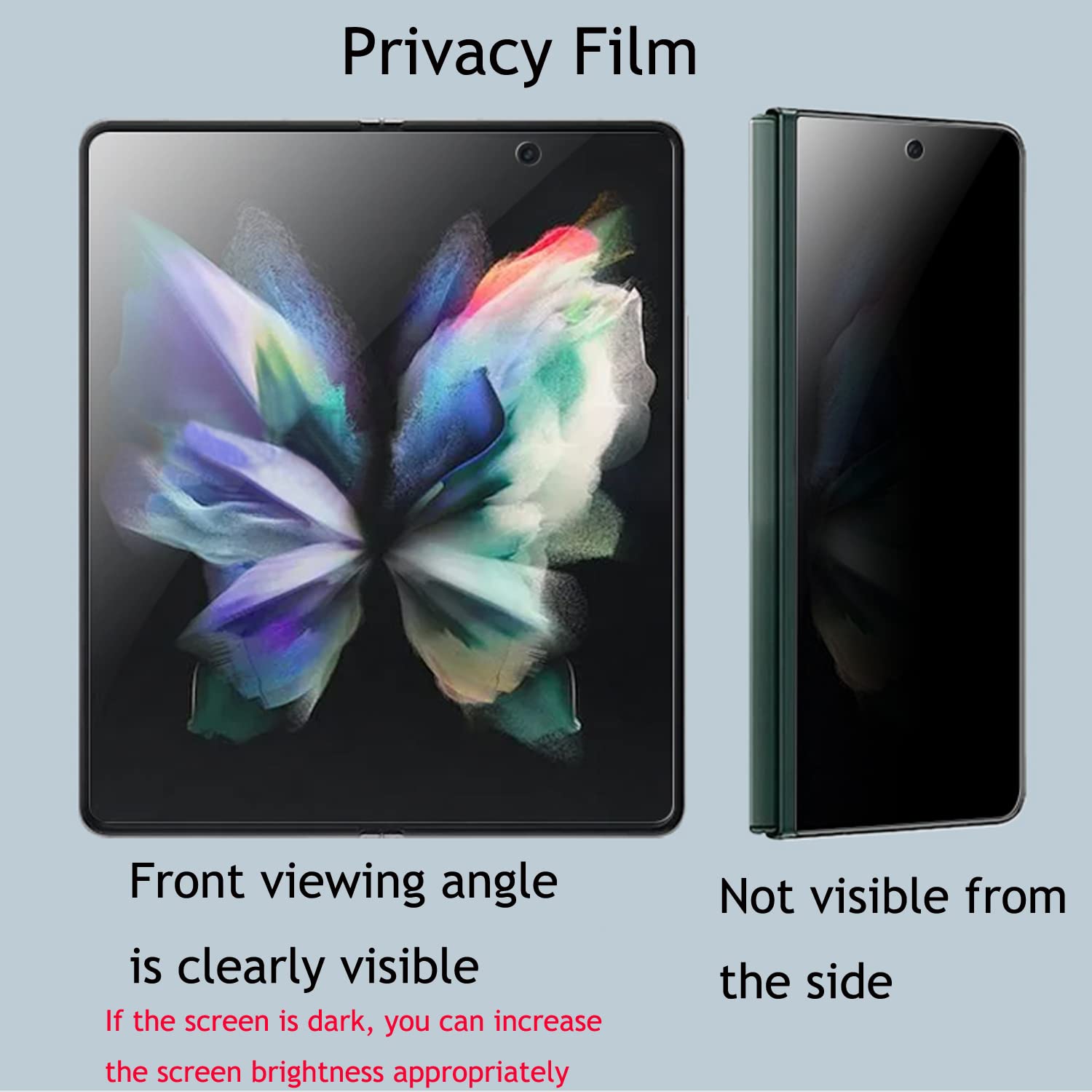 Aherlcg (1 Set 2 Pcs) Privacy Screen Protector Designed For Galaxy Z Fold 3, 1Pcs Outside(Front) +1Pcs Inner Anti Spy Soft Anti