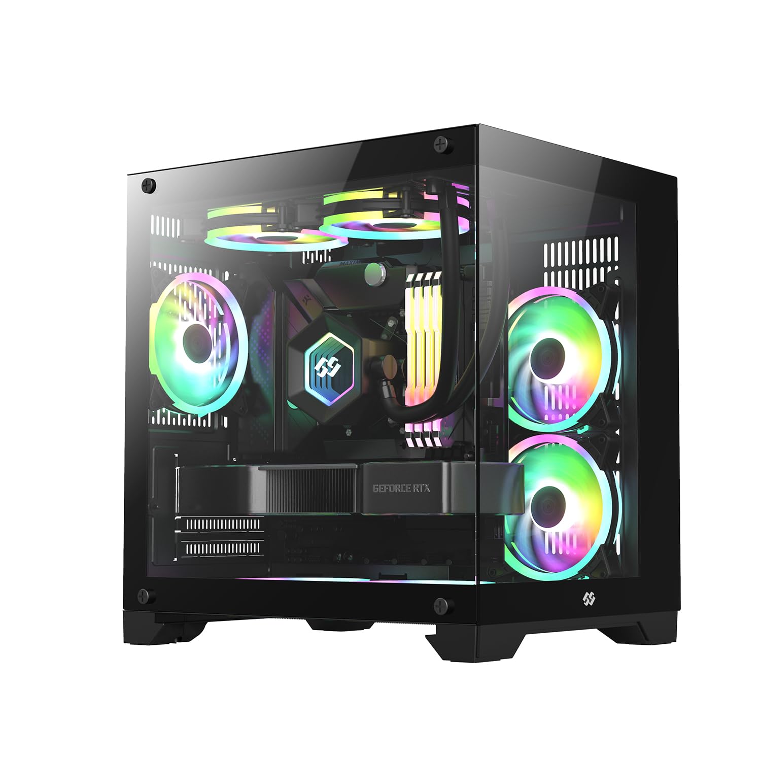 Bluegears Bgears B Pellucid Microatx Gaming Pc Case With Infinity Tempered Glass And Usb 3.0 X 2. (Fan Sold Separately)