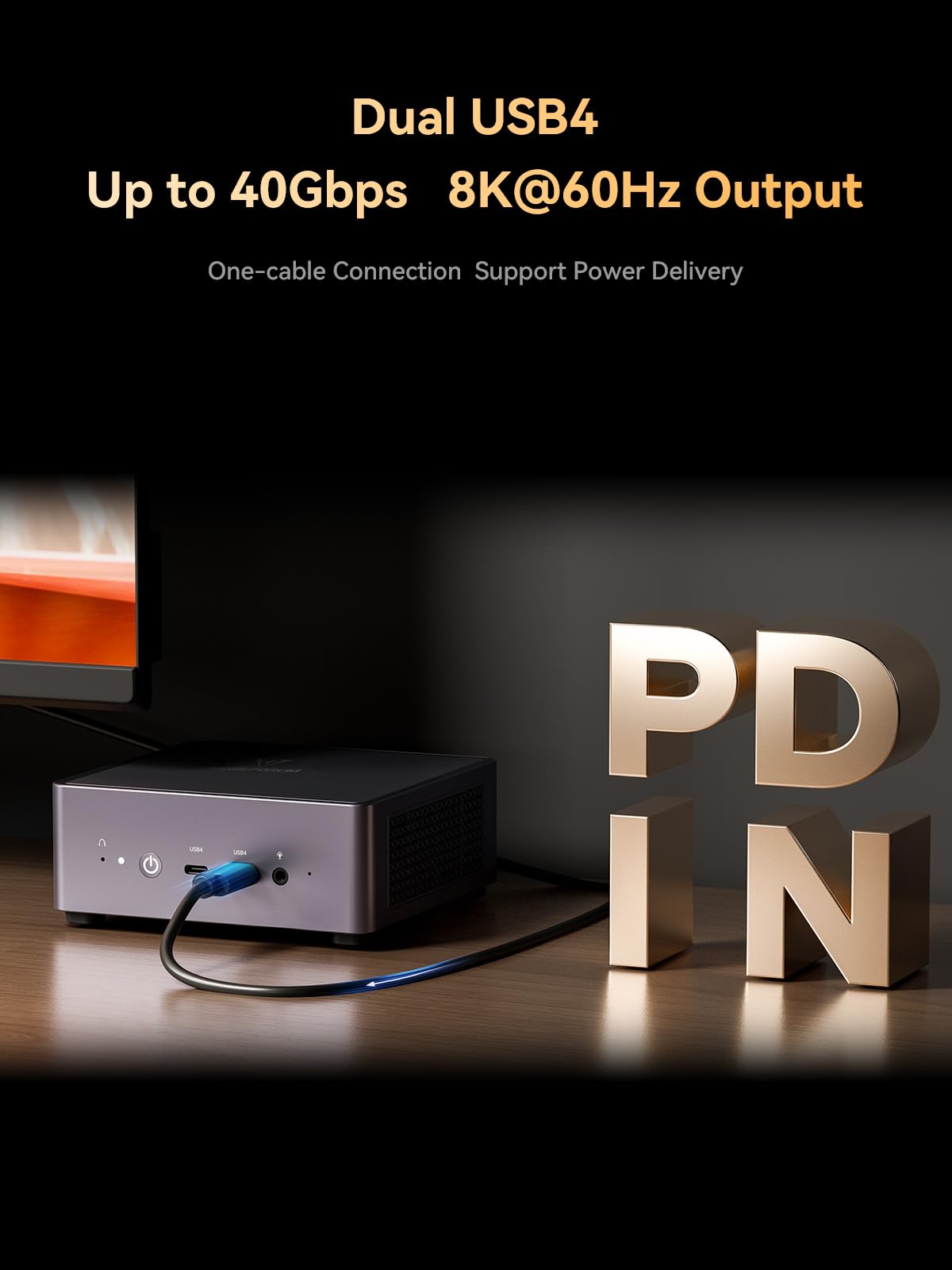 Minisforum Venus Series Um790 Pro Mini Pc Amd Ryzen 9 7940Hs(8C/16T, Up To 5.2Ghz) No Ram No Ssd Micro Pc, 2Xusb4(Dp|8K)/ 2Xhdmi