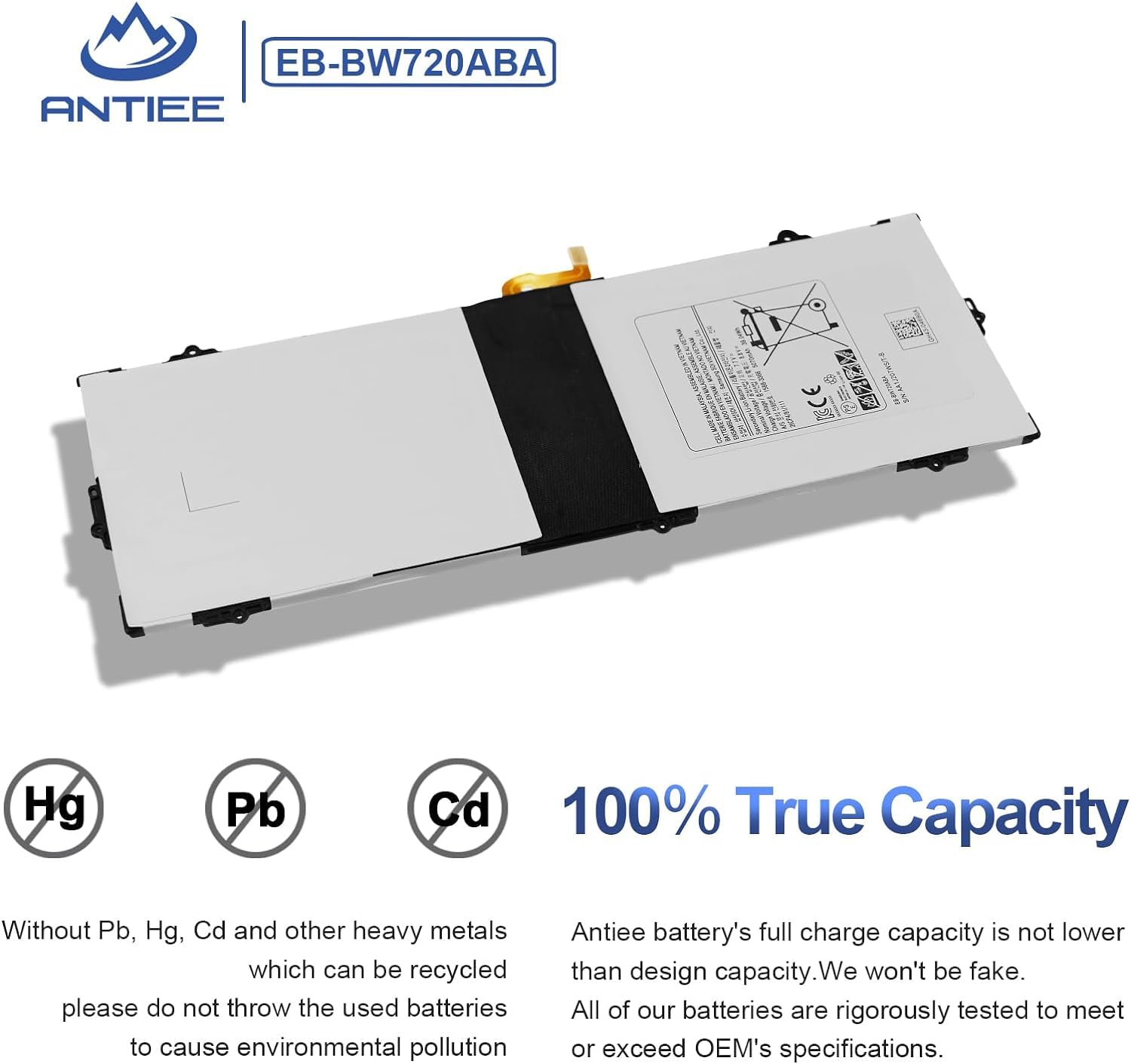 ANTIEE EB-BW720ABA EB-BW720ABE Laptop Battery for Samsung Chromebook Plus V2, Chromebook 4/4+, Galaxy Book 12 - 7.7V 39.04Wh Li-ion