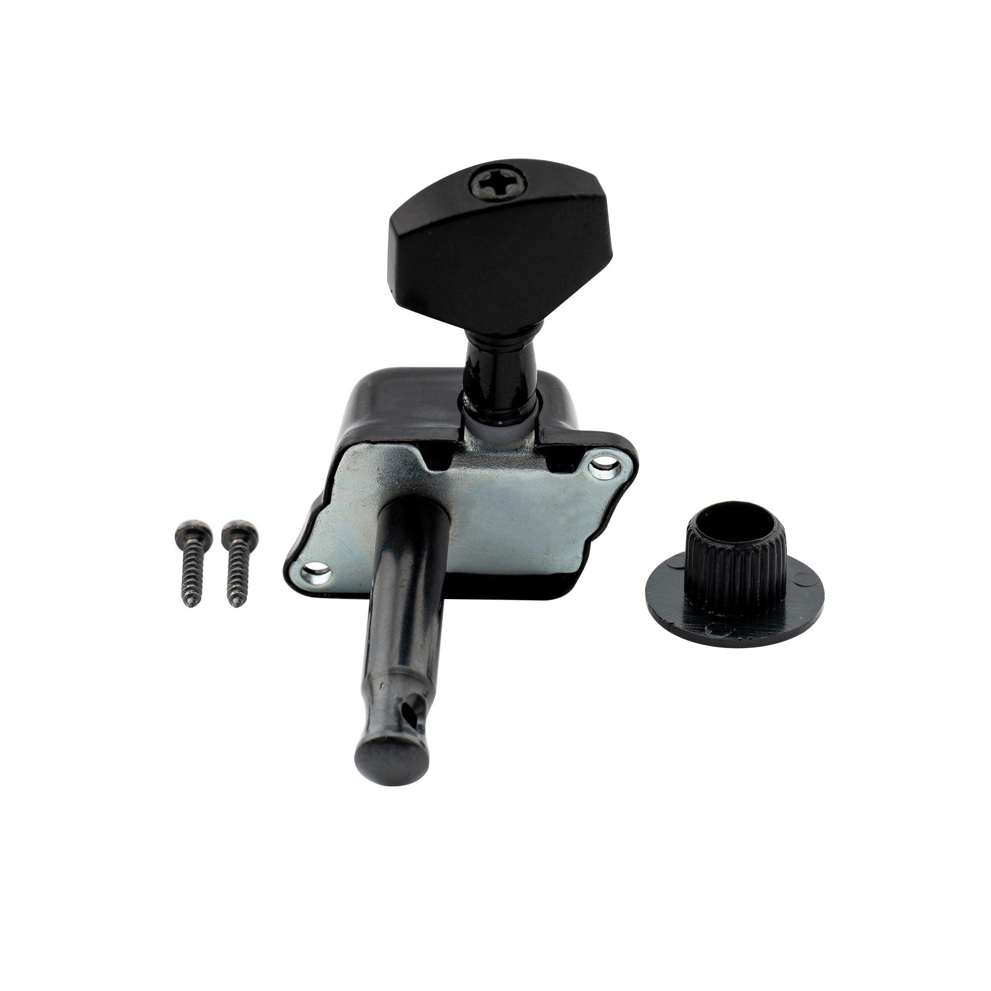 Musiclily 6 Inline Semi Closed Guitar Tuners Tuning Pegs Keys Machine Heads Set For Squier Strat Electric Guitar, Black