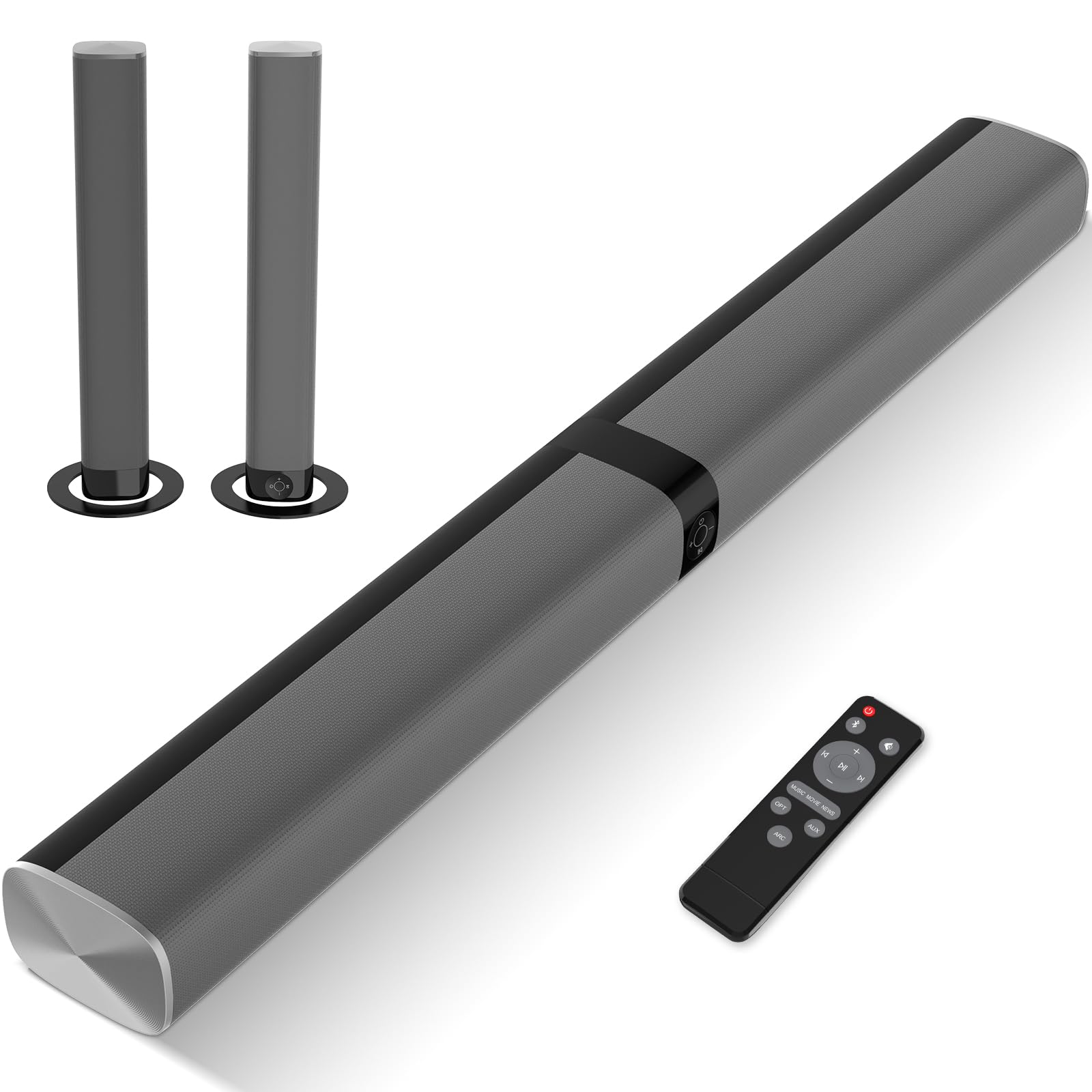 Assistrust Sound Bar For Smart Tv, 60W Soundbar For Tv, Wired & Bluetooth Connection With Dynamic Volume Boost & 3 Equalizer Mod