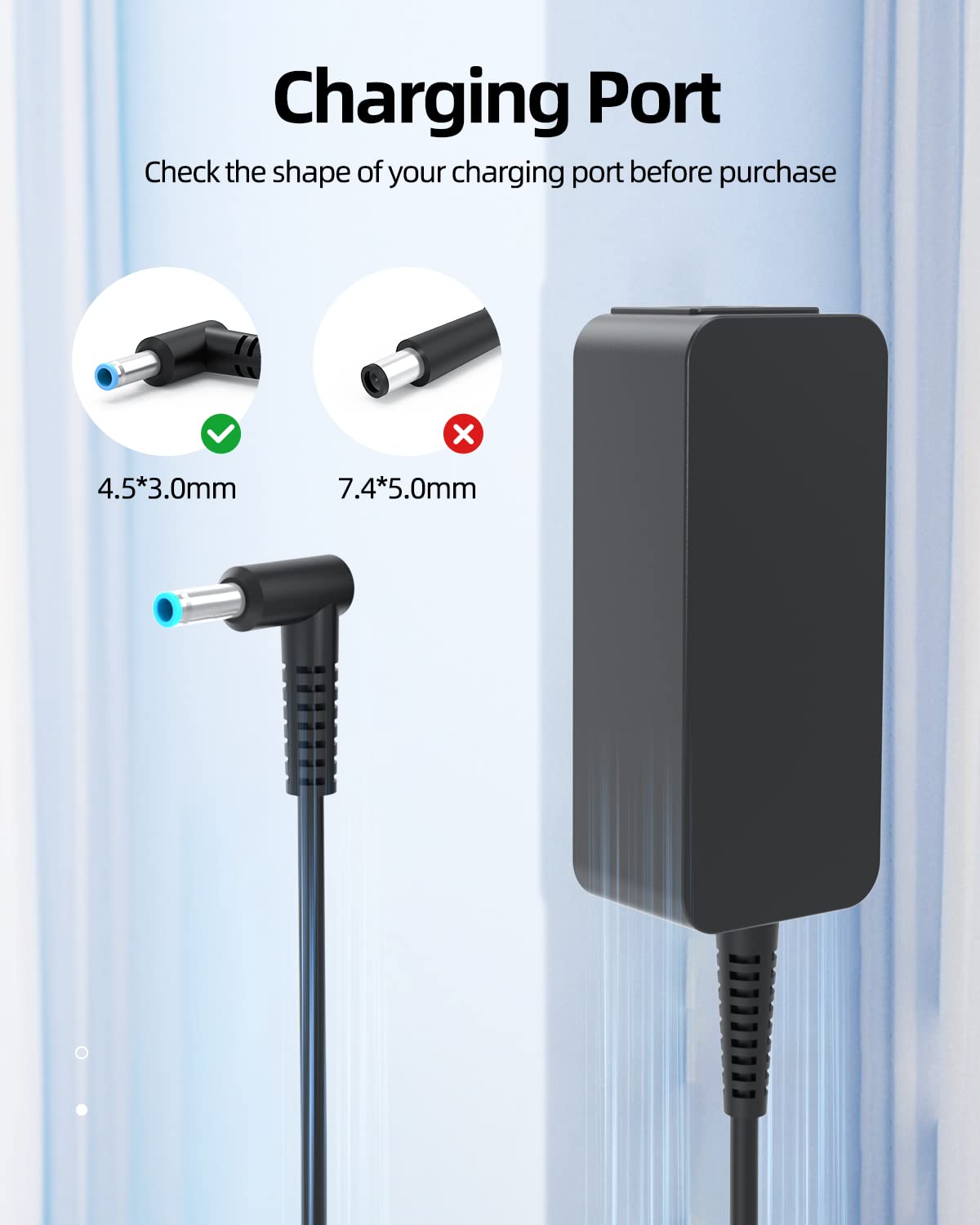 45W Model Charger Fit For Hp Pavlion X360 15 15-Dw 15-Dy 15-Db 15-Ef 15-Dx 15-Da 15-Ay 15-Ba 15-Bw 15-F 15-U 15-Bs 15-Af 15-Au 1