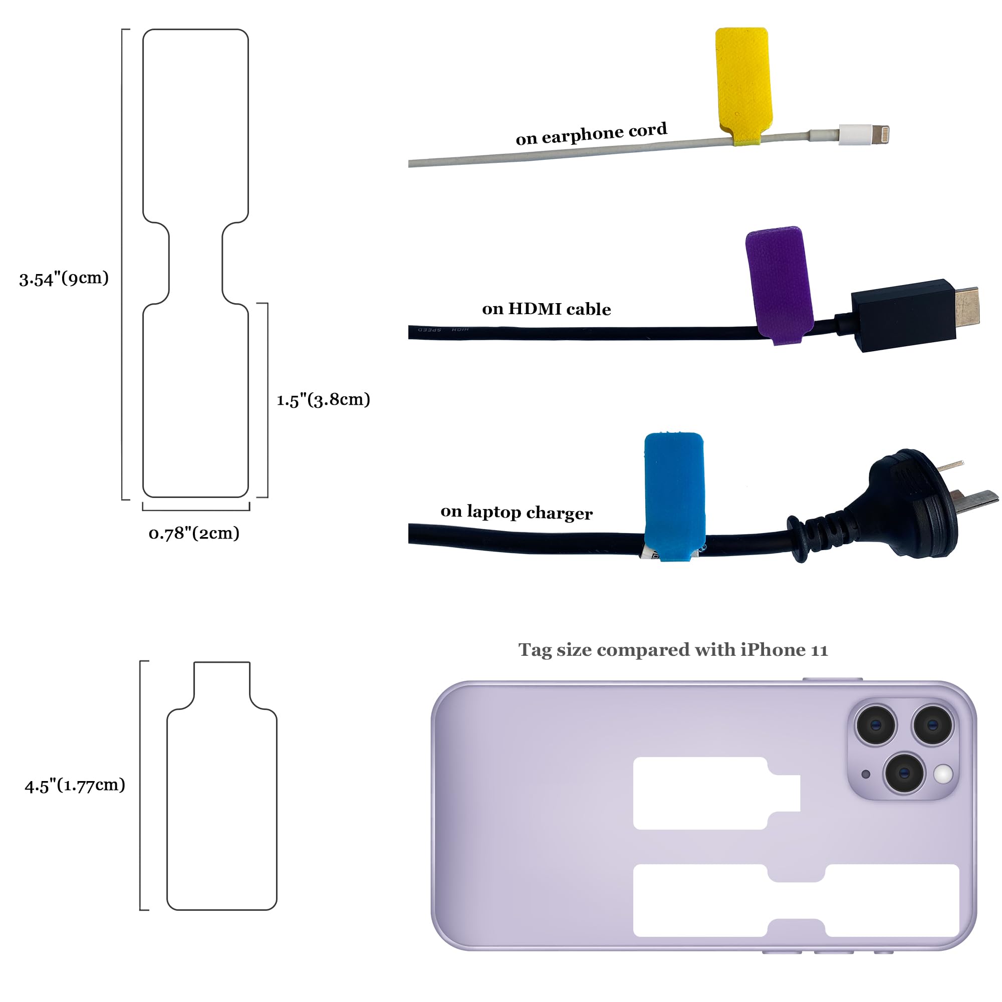 Mr Label   40 Pcs 0.78'' X 3.54'' Hook And Loop Cable Labels  Cord Tags   Upgraded Writable Cable Wraps For Clear Writing   Writ