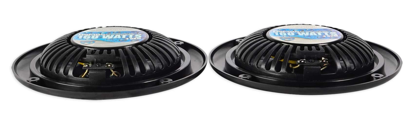 Rockville Pair Rsm65B 6.5 320 Watt Waterproof Shallow Slim Marine Boat Speakers Black
