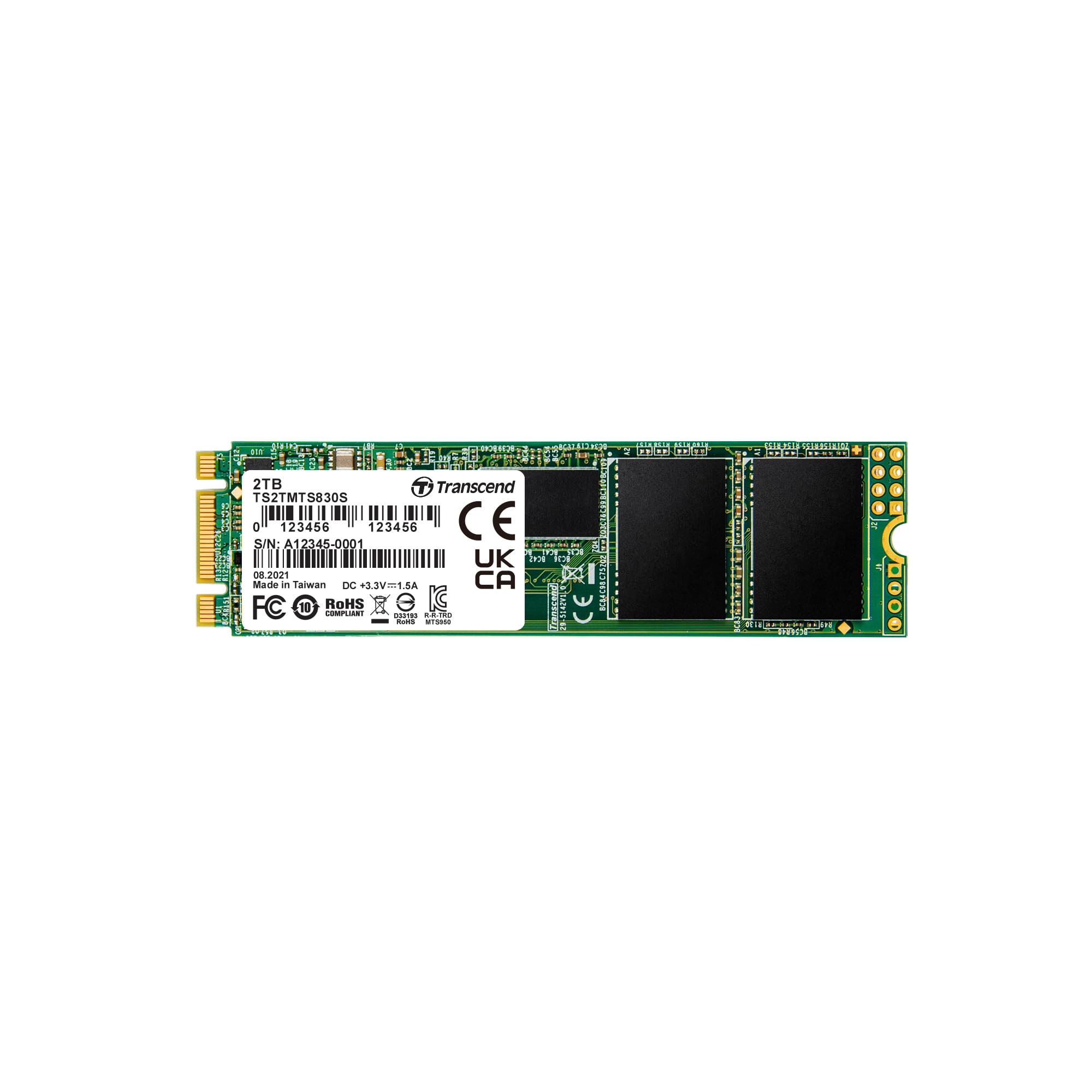 Transcend SSD TS2TMTS830S 2TB M.2 2280 SATA3 B+M Key TLC SSD Retail