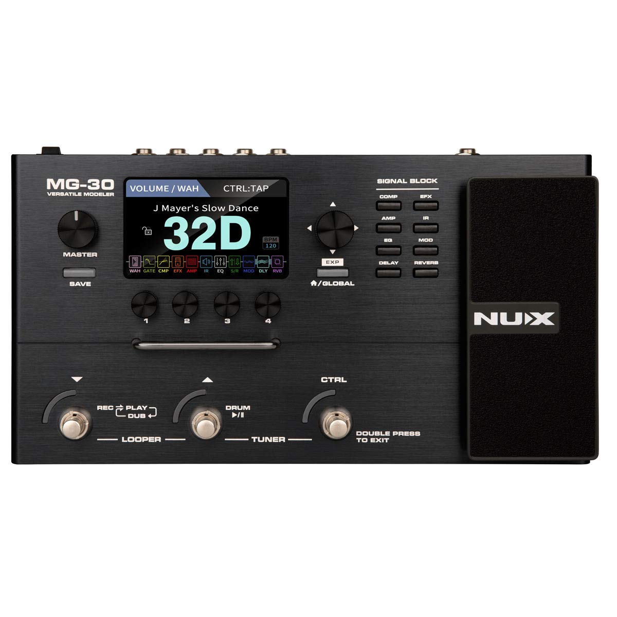 Nux Mg 30 Guitar Multi Effects Pedal Guitar/Bass/Acoustic Amp Modeling Processor, Ir Loader, White Box Algorithm, Efx Routing, 4