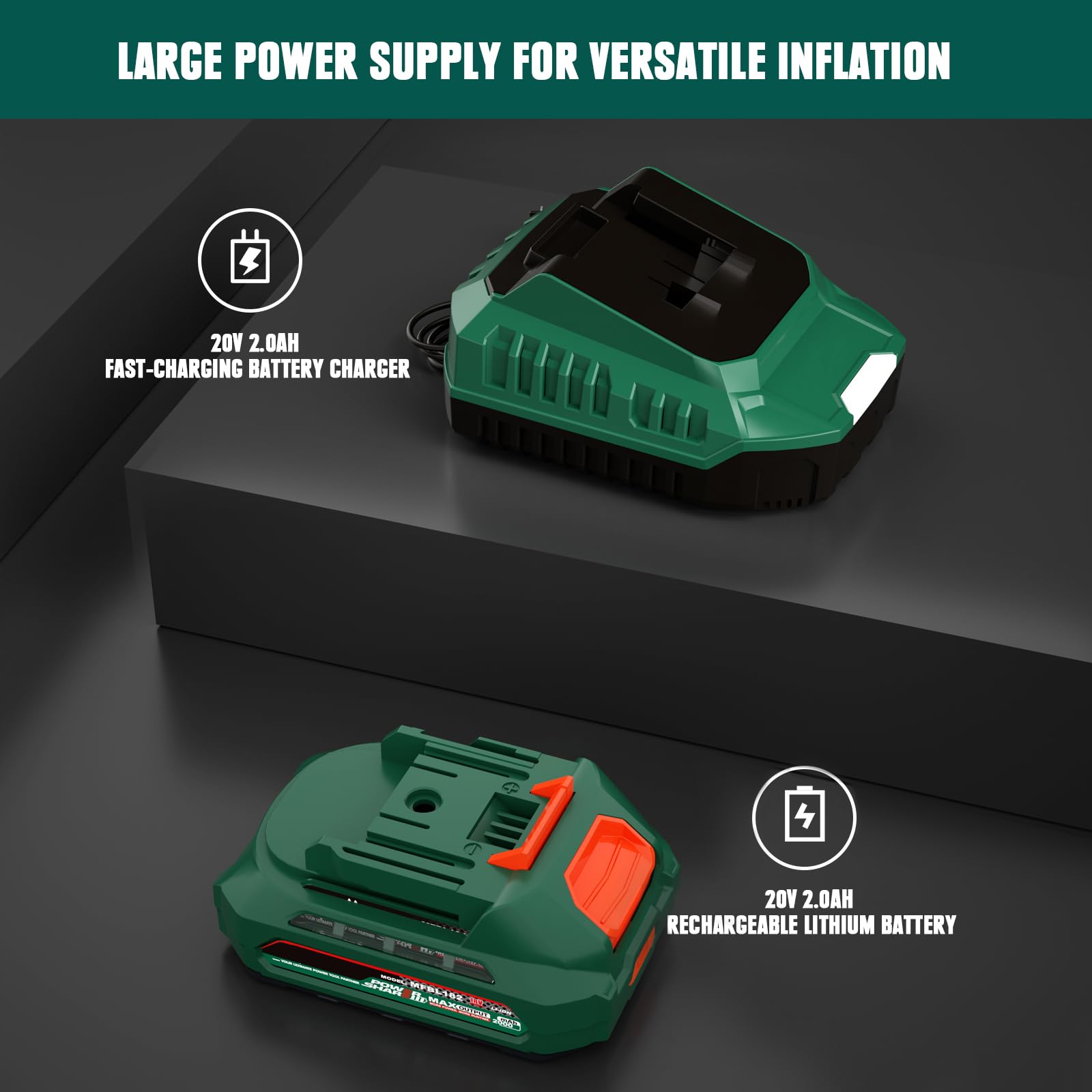 Cordless Tire Inflator Compatible With Makita 18V Battery, 160 Psi Portable High Pressure Air Compressor With 1 X 18V 2.0Ah Batt