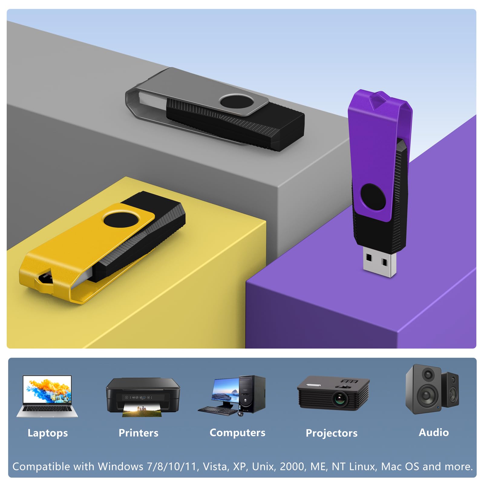 Thumb Drive Agecash Bulk 20Pack 128Mb Usb Flash Drive, Usb 2.0 Flash Drive Pack Of 20, Swivel Pen Drive Usb Memory Stick Memoria