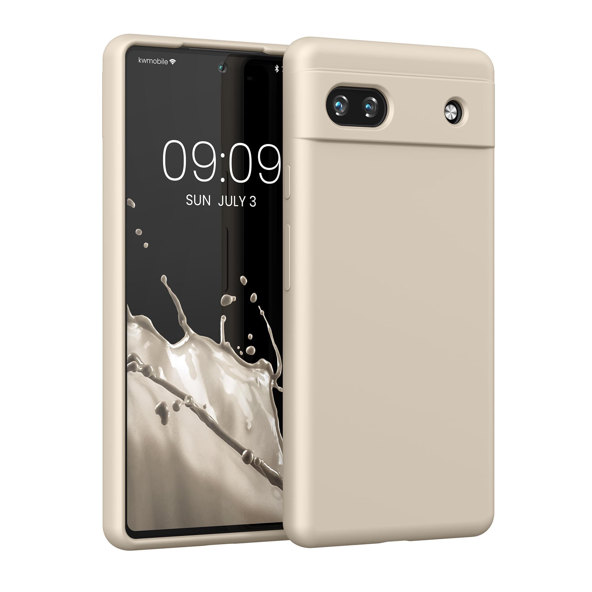 kwmobile Case Compatible with Google Pixel 6a Case - TPU Silicone Phone Cover with Soft Finish - Cream