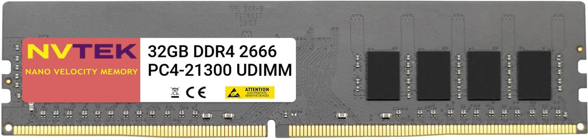 Nvtek 32Gb (1X32Gb) Ddr4 2666Mhz Pc4-21300 Udimm 2Rx8 1.2V Cl19 288-Pin Non-Ecc Unbuffered Desktop Pc Computer Memory