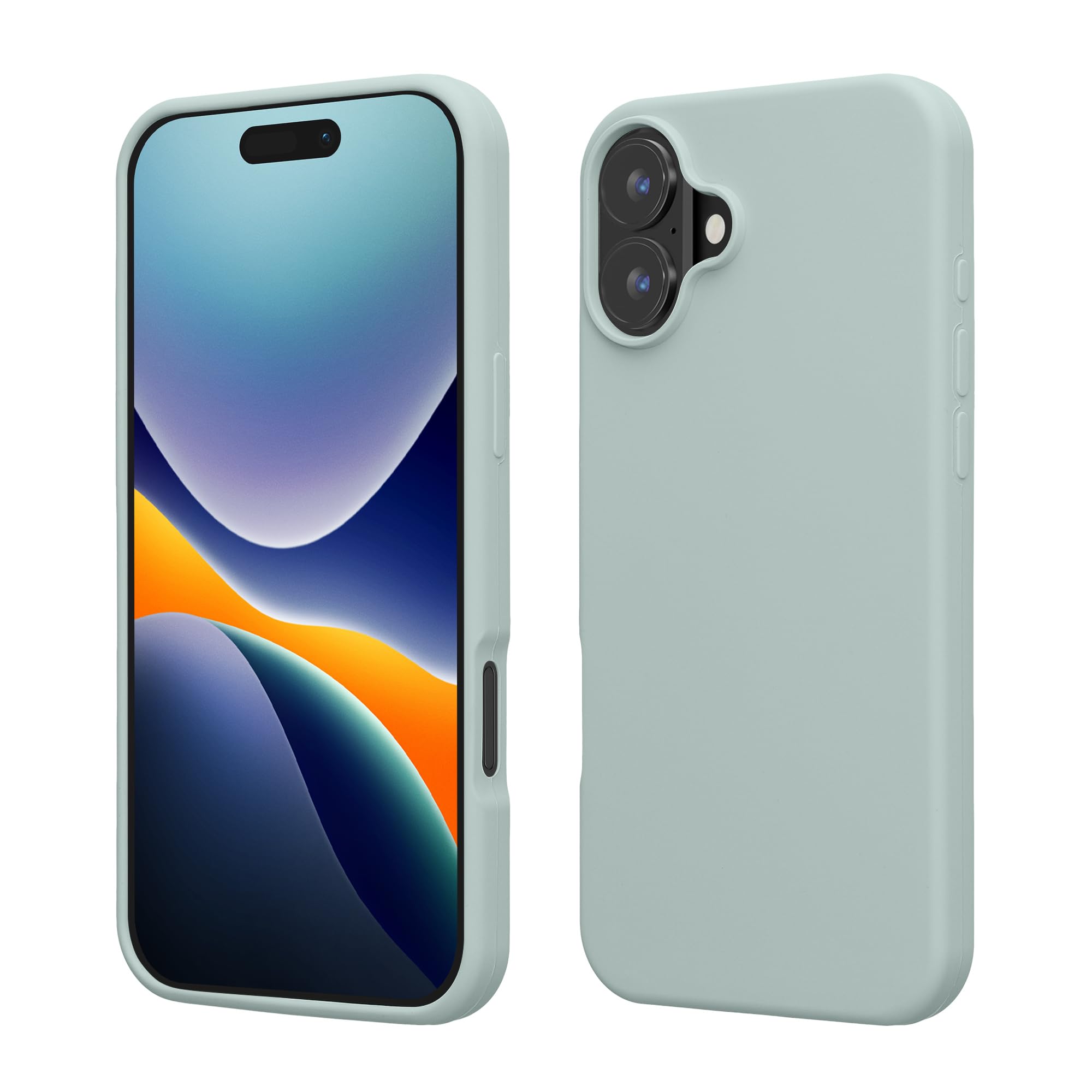 kwmobile Case Compatible with Apple iPhone 16 Case - TPU Silicone Phone Cover with Soft Finish - Cool Mint