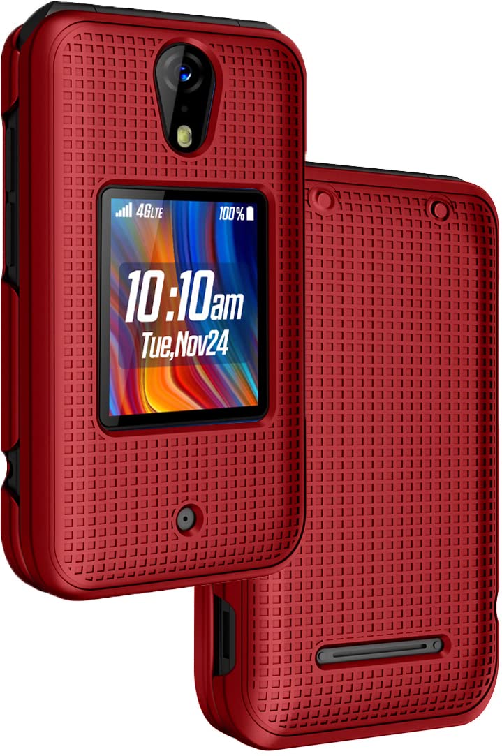 Nakedcellphone Case For Schok Flip 2022 Phone, Slim Hard Shell Protector Cover With Grid Texture For For T-Mobile/Boost/Metro Sc