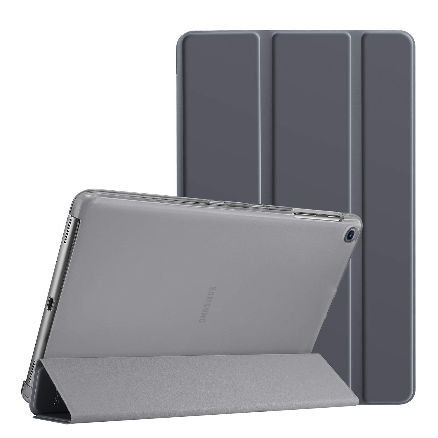 Procase Slim Case For Galaxy Tab A 10.1 2019 Model T510 T515 T517, Lightweight Stand Case Shell Cover For 10.1 Inch Galaxy Tab A Tablet Sm T510 Sm T515 Sm T517 2019 Release  Grey