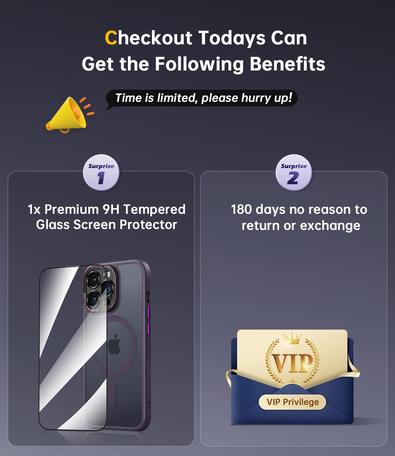 Jueshituo For Iphone 14 Pro Max Case With Integrated Camera Lens Protection, [Tailored For Magsafe] [Mil Grade Shockproof Defens